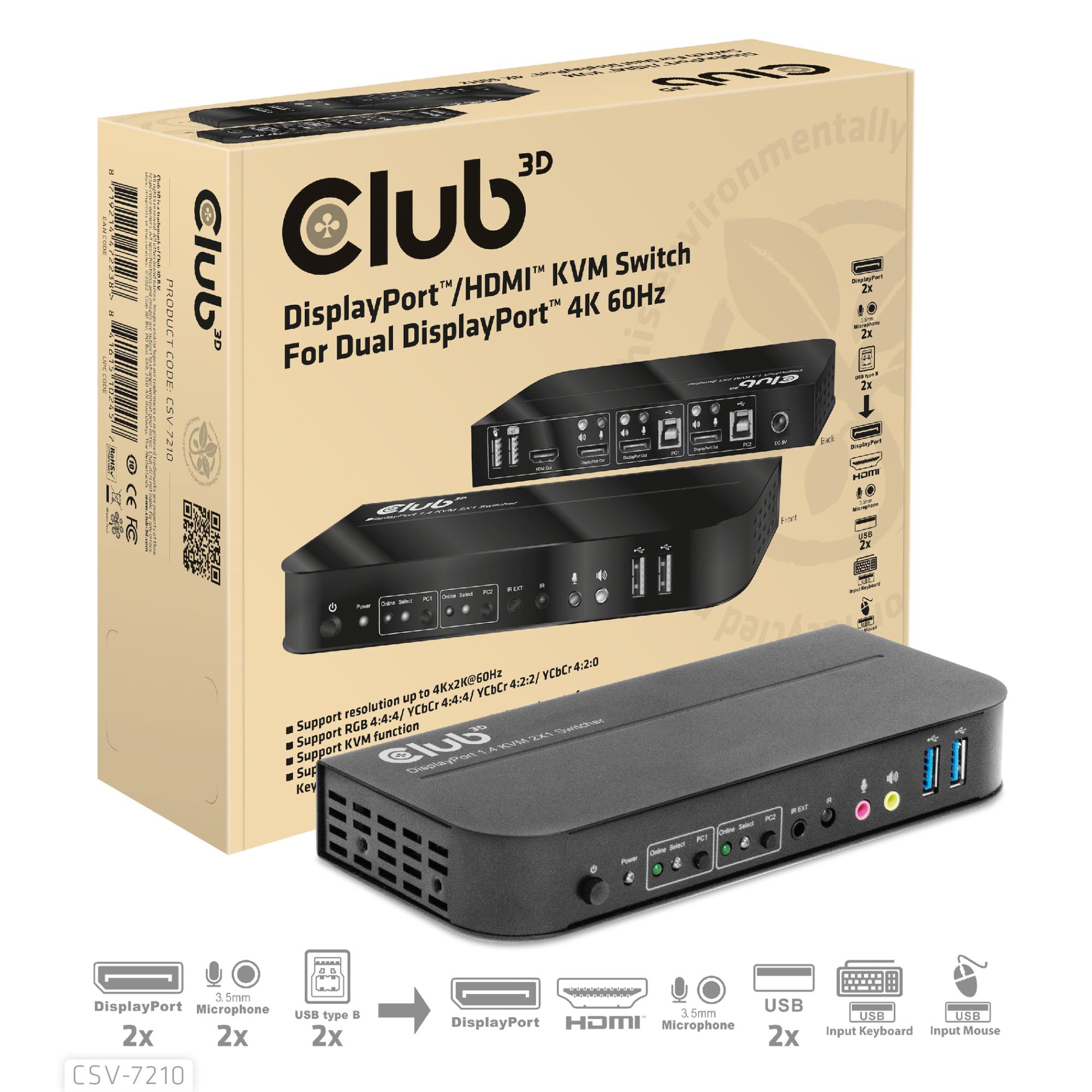 VIDEO SWITCH KVM DP/HDMI/CSV-7210 CLUB3D - Image 7