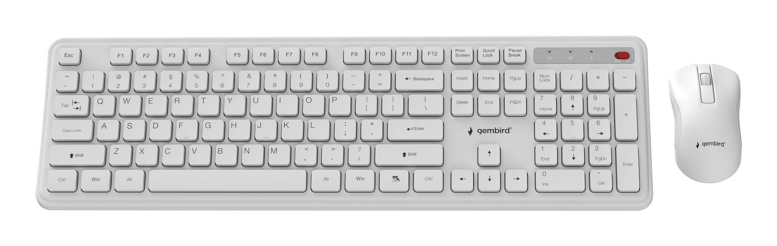 KEYBOARD +MOUSE WRL ENG/WH KBS-WPS-01-W GEMBIRD - Image 2
