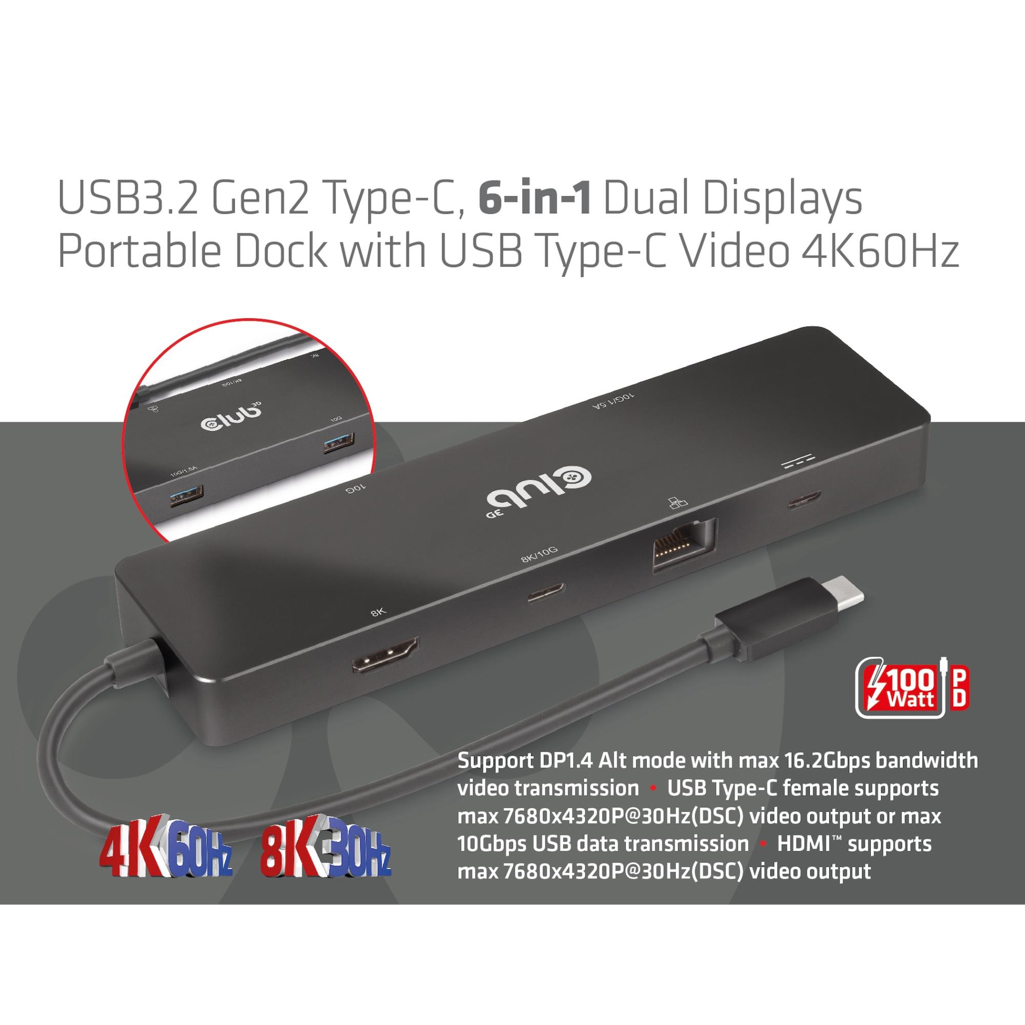 NB ACC DOCKING STATION 6IN1/USB-C 100W CSV-1584 CLUB3D - Image 26