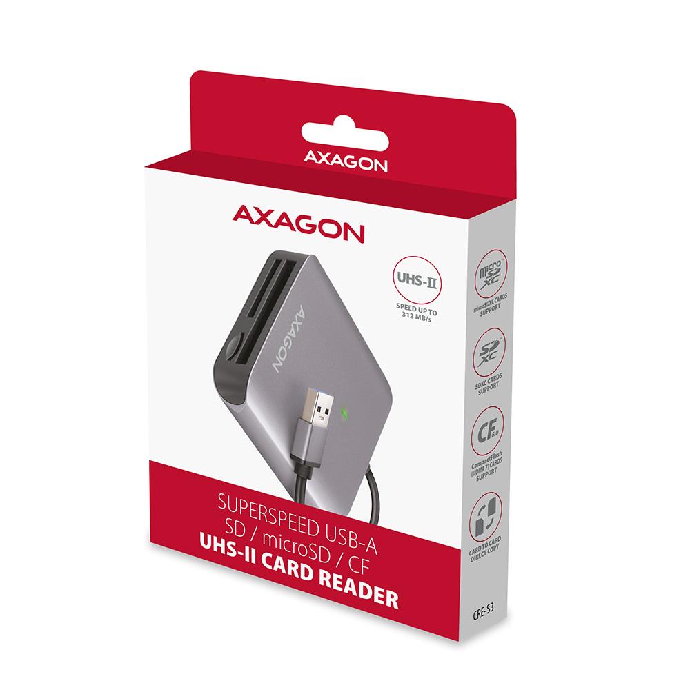 MEMORY READER USB3.2 3-SLOT/SD/MICROSD/CF CRE-S3 AXAGON - Image 13