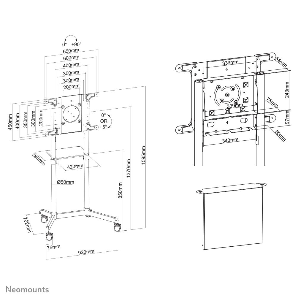 TV SET ACC FLOOR STAND/37-70" NS-M1250BLACK NEOMOUNTS - Image 18