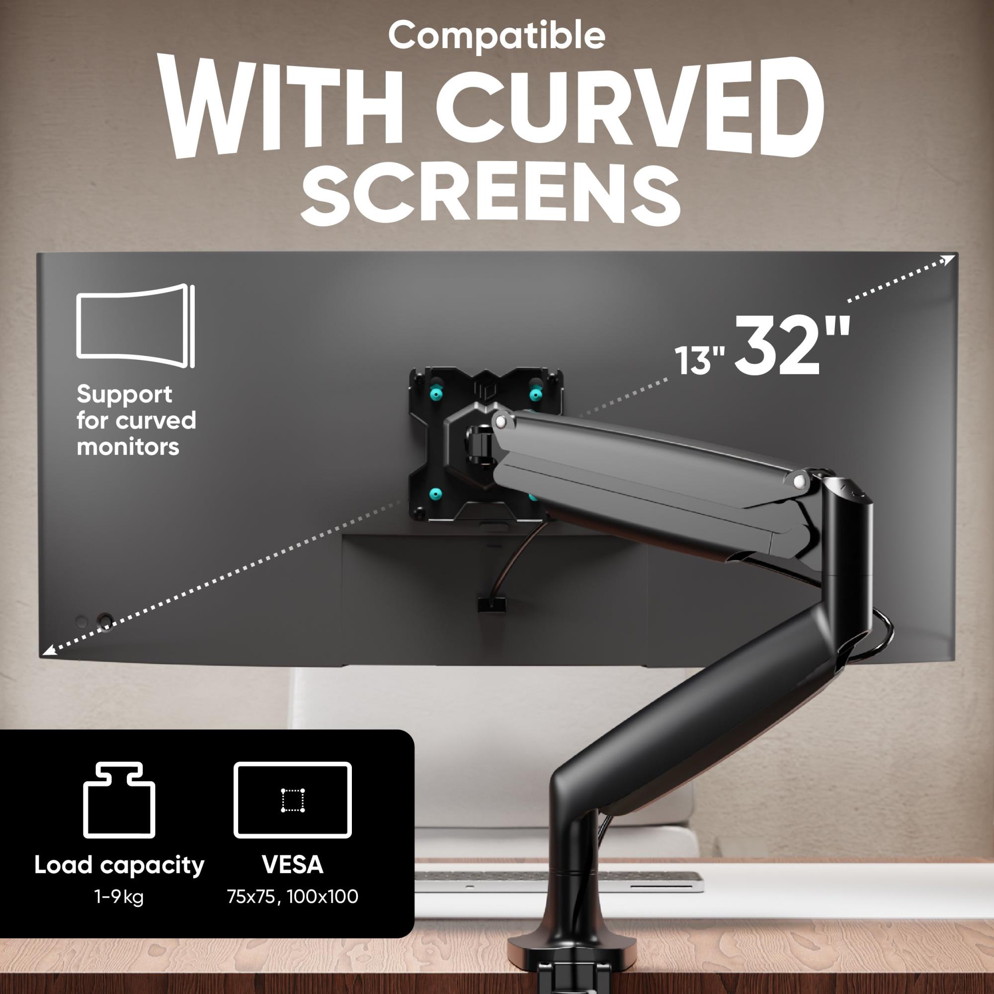 MONITOR ACC DESK MOUNT/17-49" BLACK G100-B ONKRON - Image 4