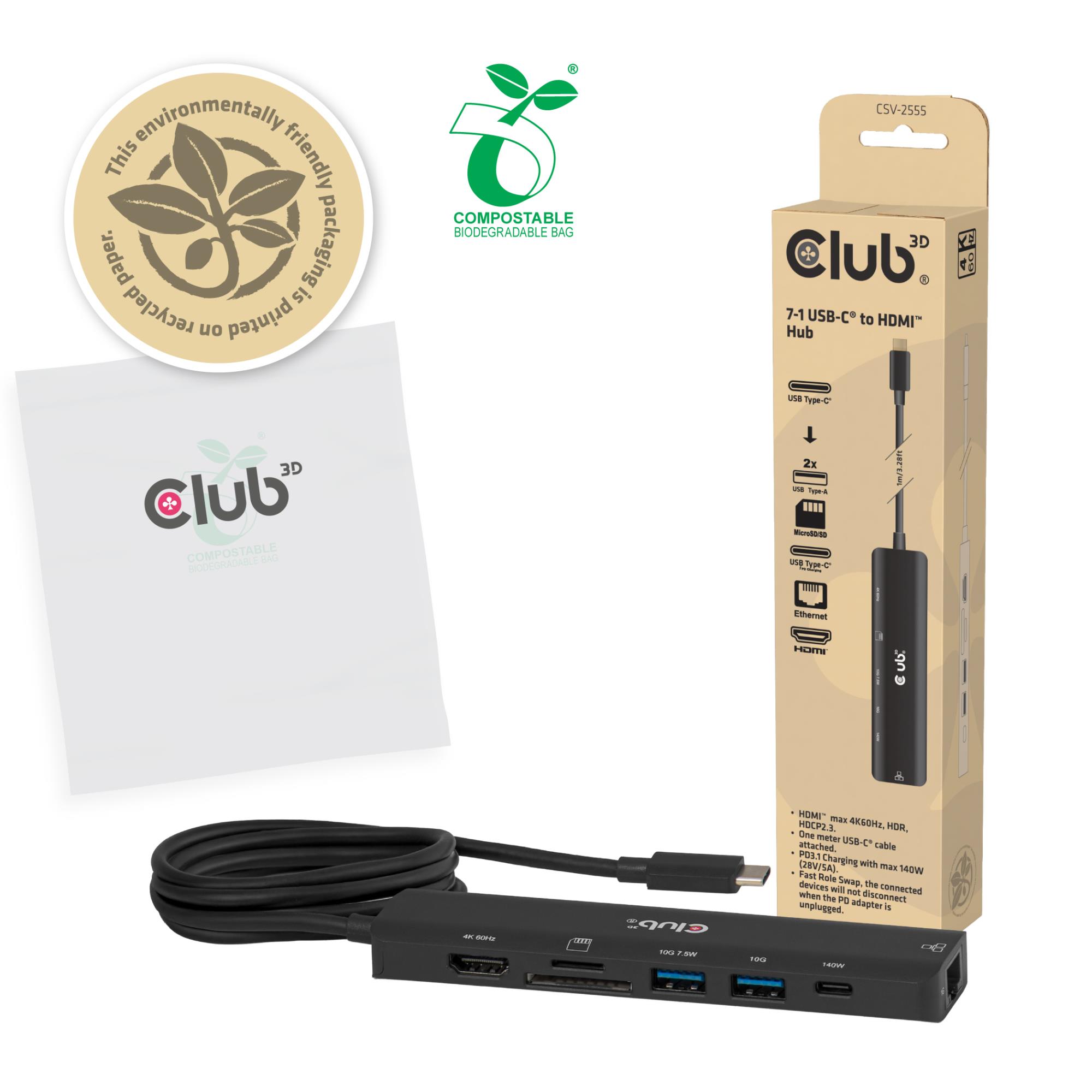 I/O HUB 7IN1 USB-C HDMI/140W CSV-2555 CLUB3D - Image 9
