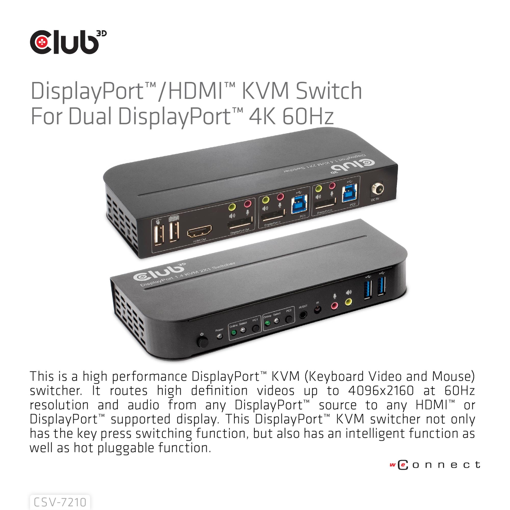 VIDEO SWITCH KVM DP/HDMI/CSV-7210 CLUB3D - Image 9