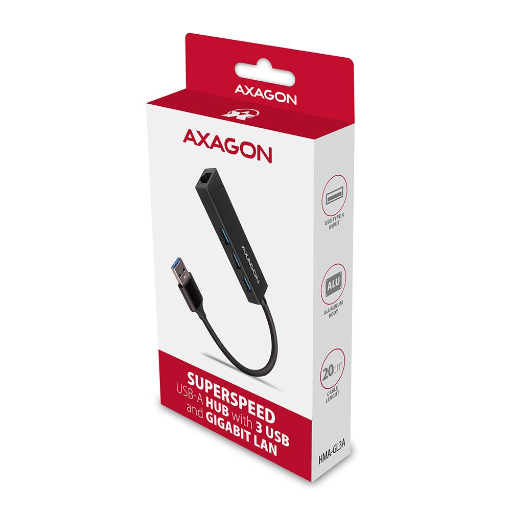I/O HUB USB3.2 3PORT GLAN/0.2M HMA-GL3A AXAGON - Image 12