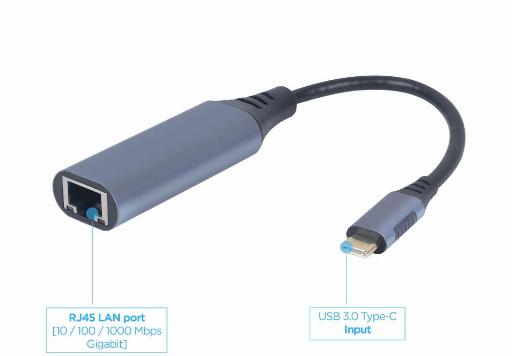 I/O ADAPTER USB-C TO LAN/GREY A-USB3C-LAN-01 GEMBIRD - Image 10