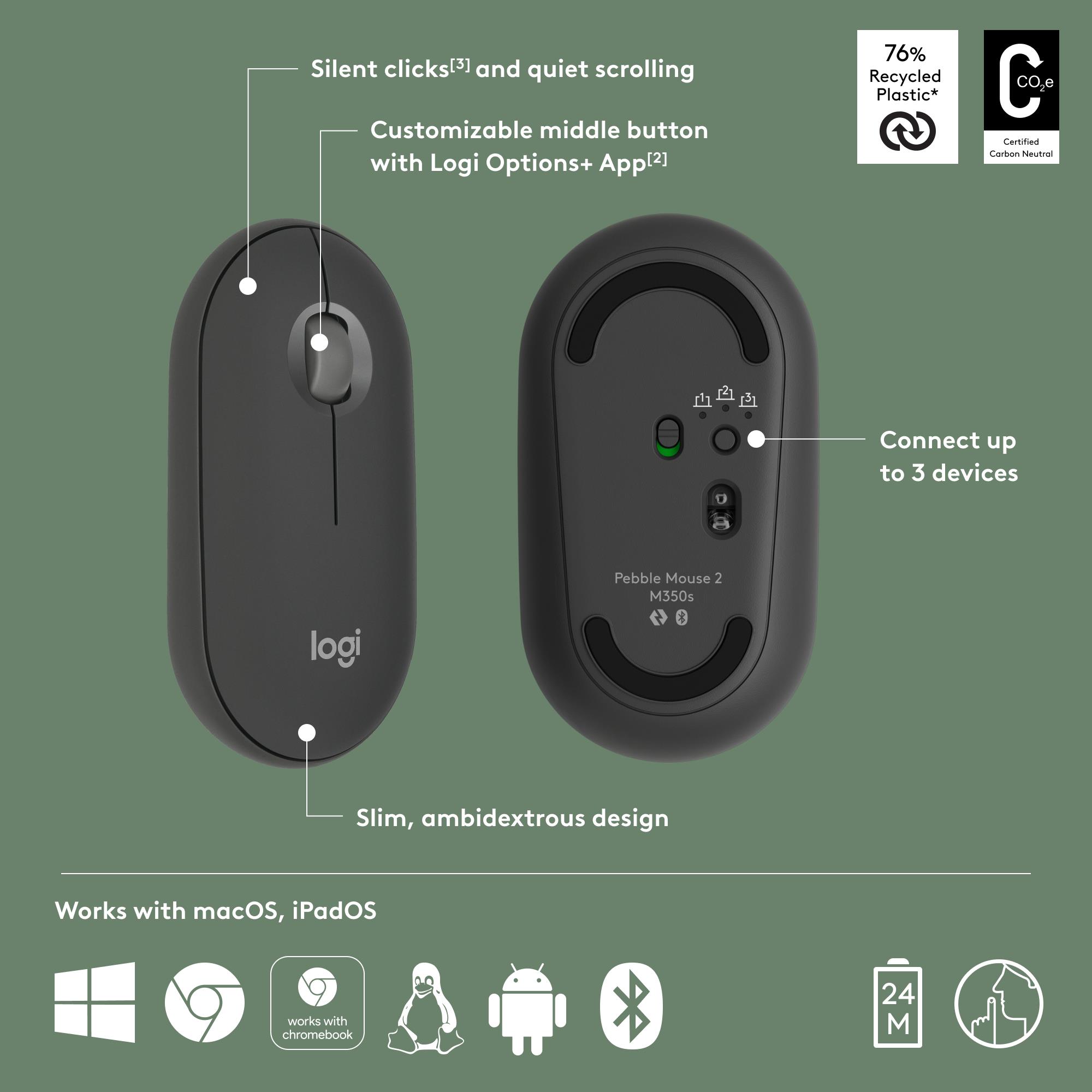 MOUSE USB OPTICAL WRL M350S/BLACK 910-007015 LOGITECH - Image 40