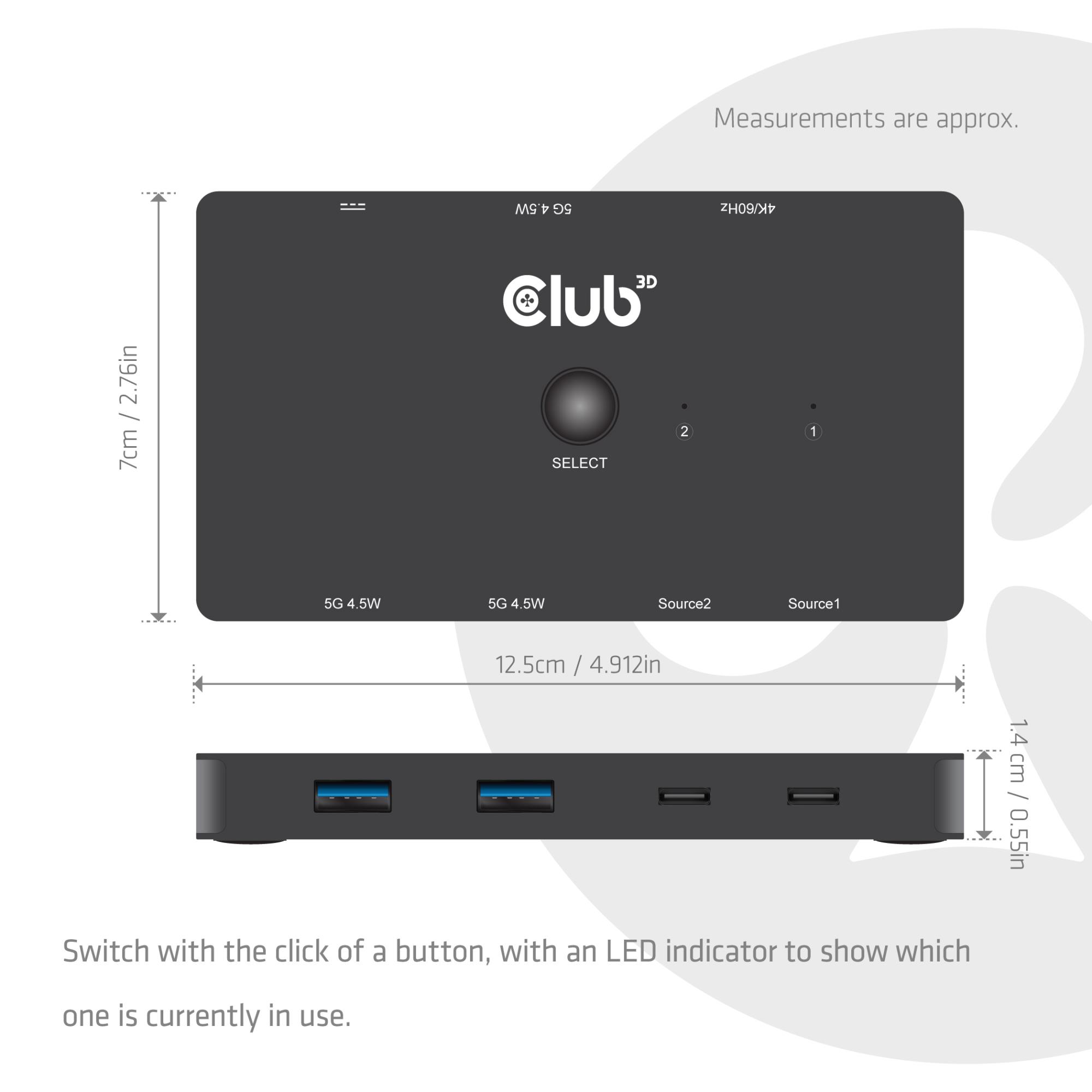 VIDEO SWITCH KVM USB-C TO HDMI/DUAL CSV-2512 CLUB3D - Image 9