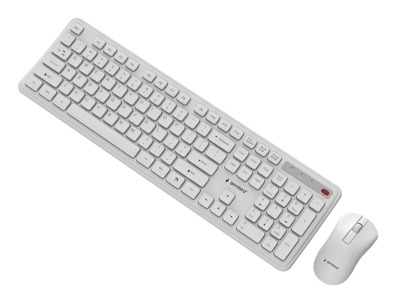 KEYBOARD +MOUSE WRL ENG/WH KBS-WPS-01-W GEMBIRD - Image 3
