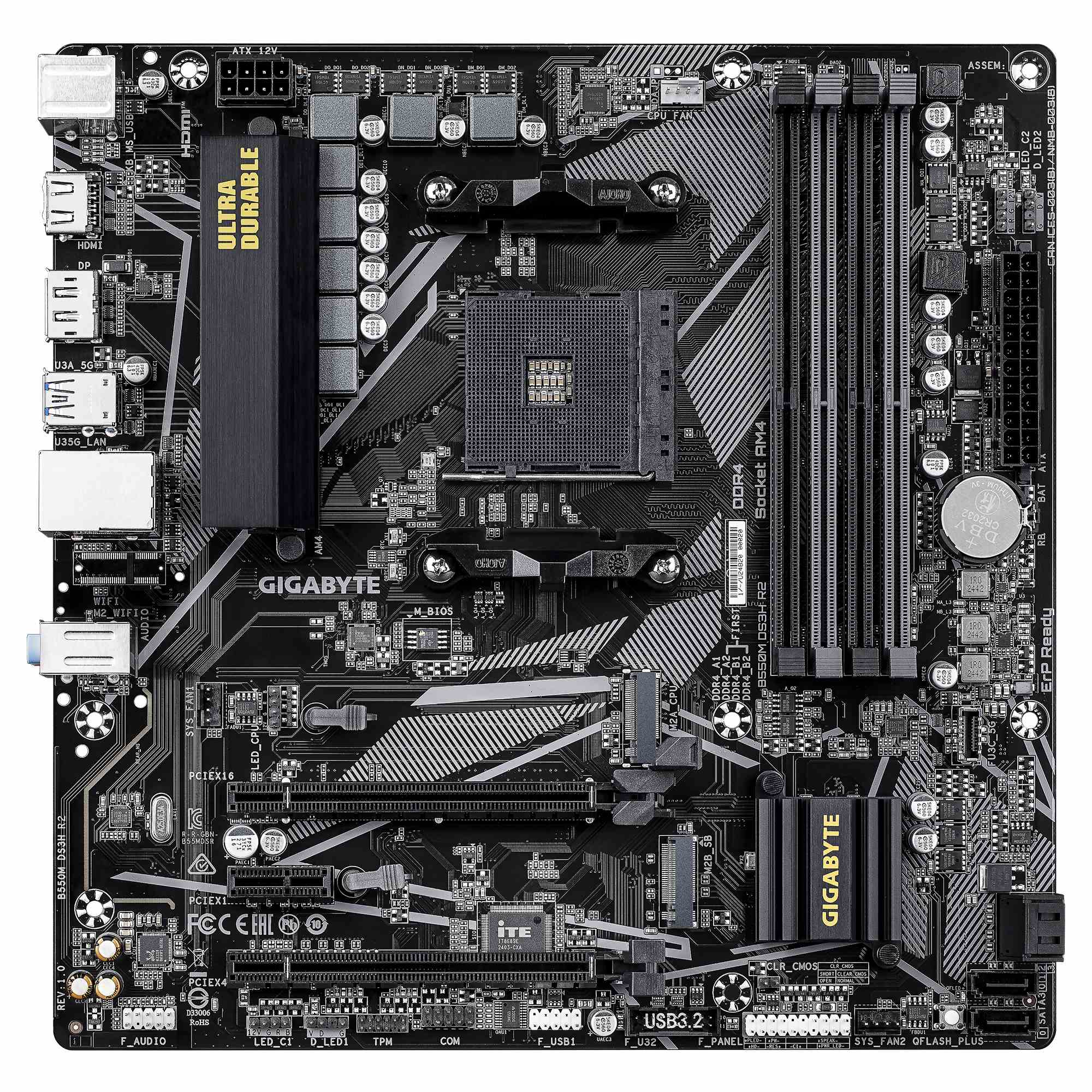 Mainboard GIGABYTE AMD B550 SAM4 Micro-ATX Memory DDR4 Memory slots 4 B550MDS3HR2 - Image 7