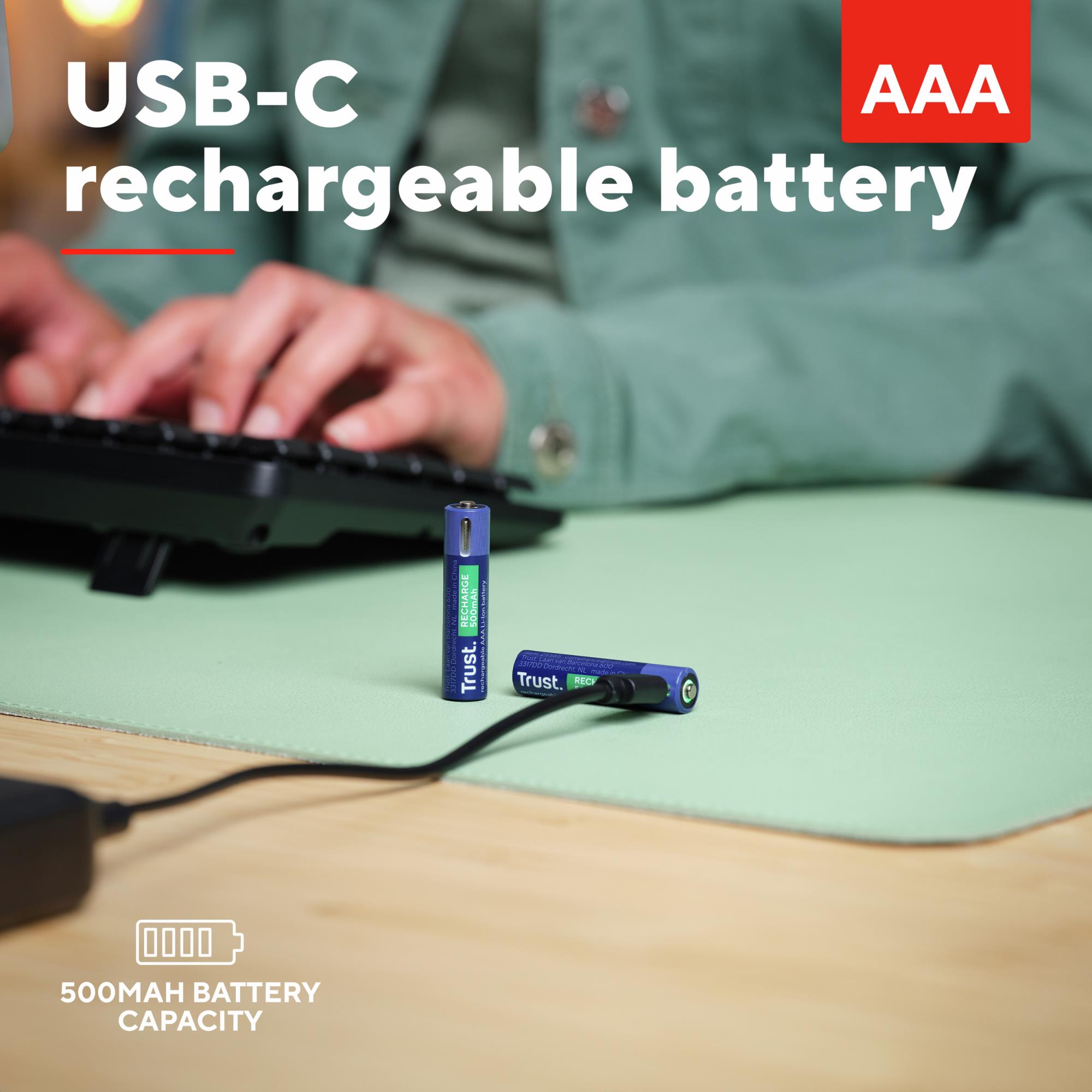BATTERY RECH. LI-ION AAA 1.5V/500MAH USB-C 2PACK 25585 TRUST - Image 9