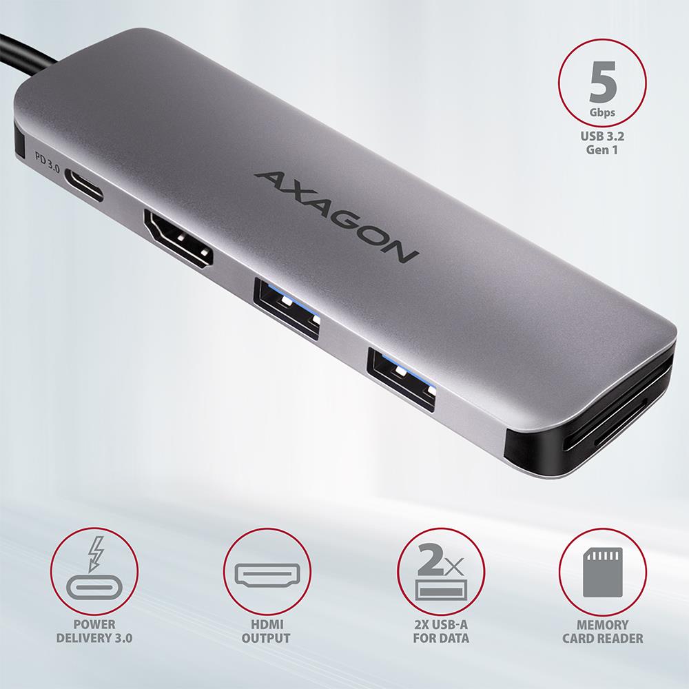 I/O HUB USB3.2 5IN1/0.2M HMC-5 AXAGON - Image 10