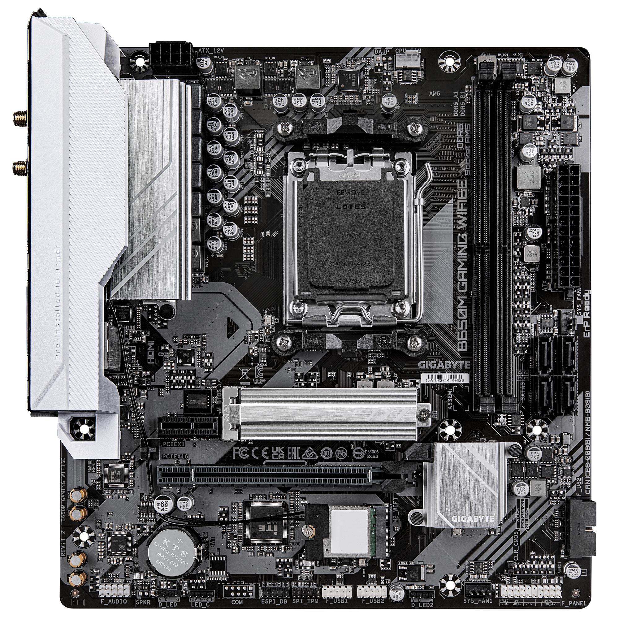 Mainboard GIGABYTE AMD B650 Socket AM5 micro ATX RAM DDR5-SDRAM 2xSlots Wi-Fi Yes Bluetooth Yes 1xNumber of M.2 (M) slots B650M GAMING WIFI6E (rev. 1.4) B650MGAMINGWIFI6E1.4 - Image 6