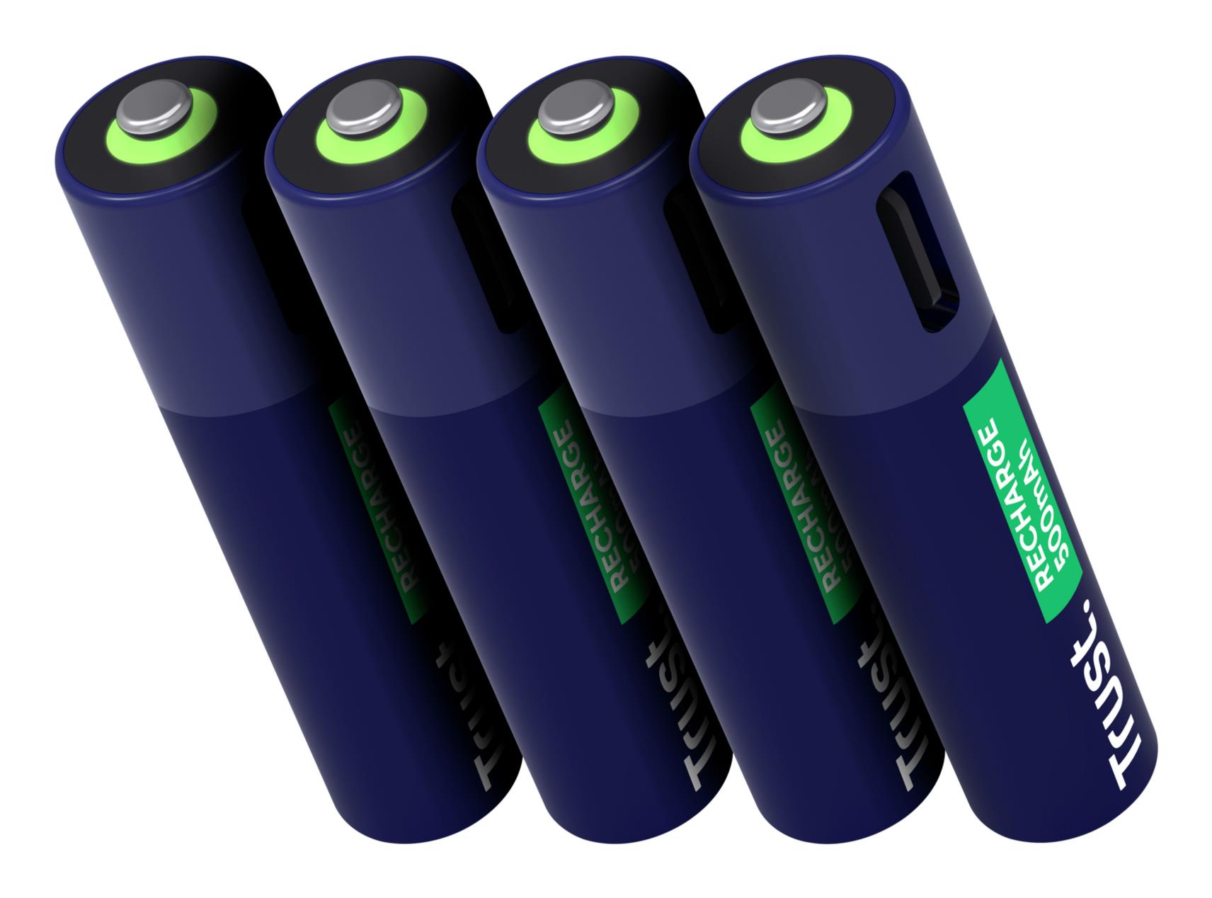 BATTERY RECH. LI-ION AAA/500MAH USB-C 4PACK 25671 TRUST - Image 8