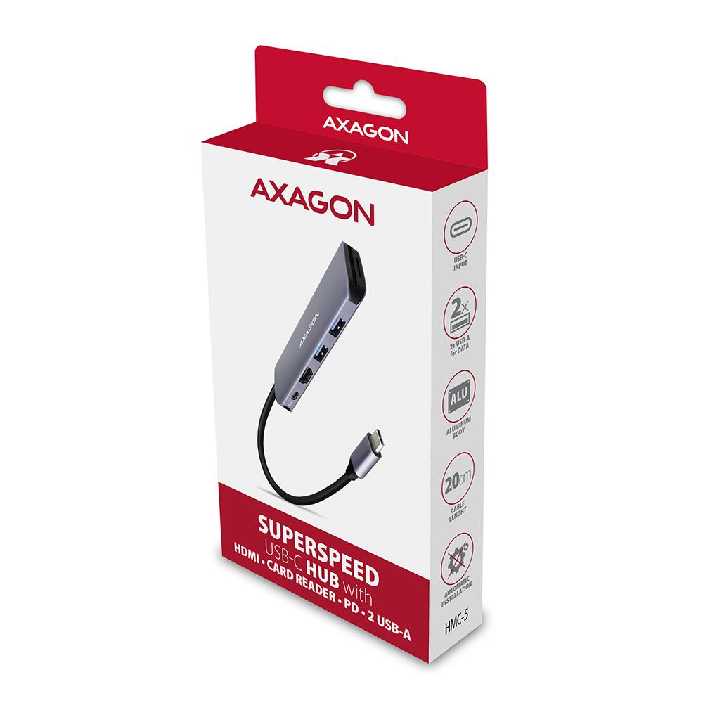 I/O HUB USB3.2 5IN1/0.2M HMC-5 AXAGON - Image 22