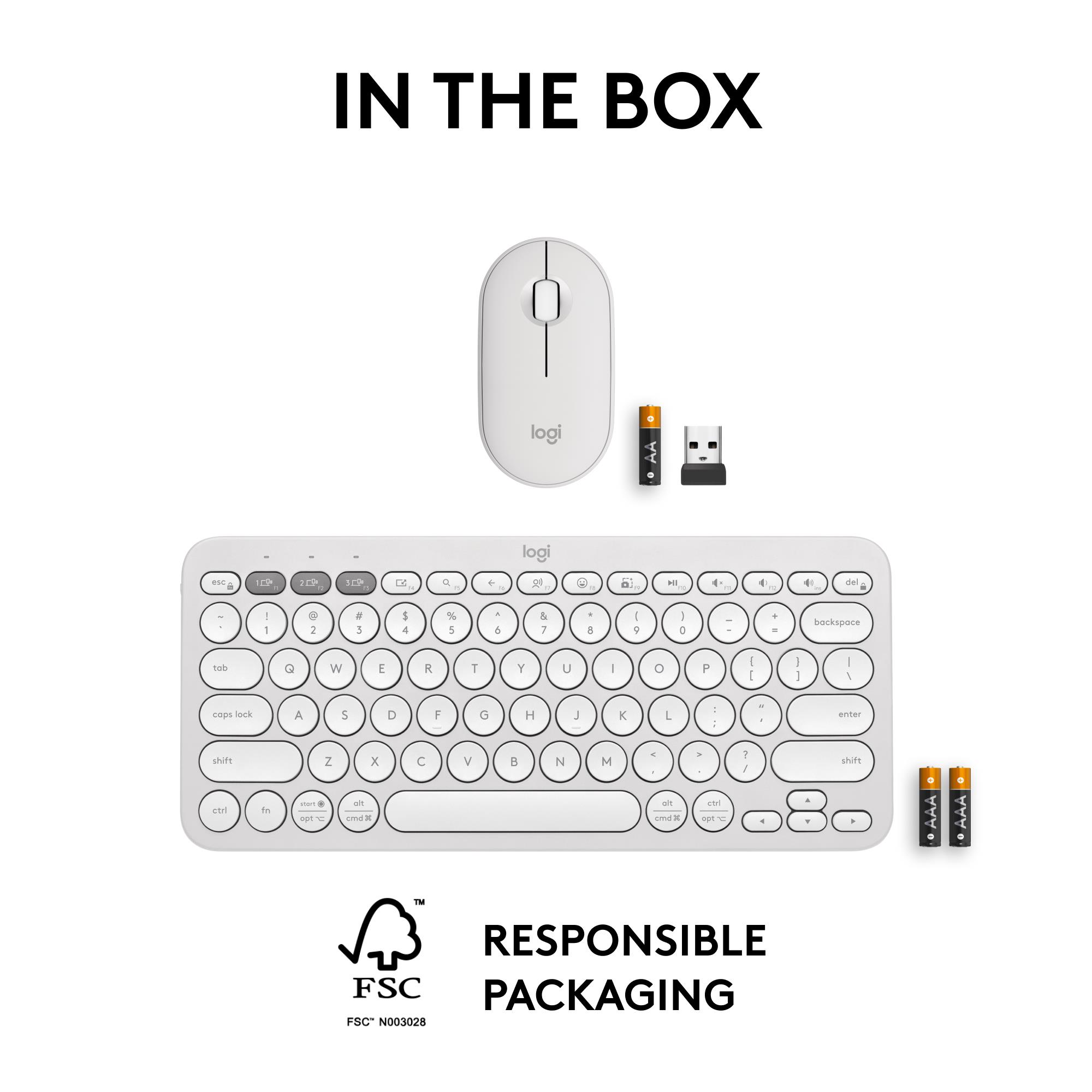 KEYBOARD +MOUSE COMBO PEBBLE 2/WHITE 920-012240 LOGITECH - Image 18