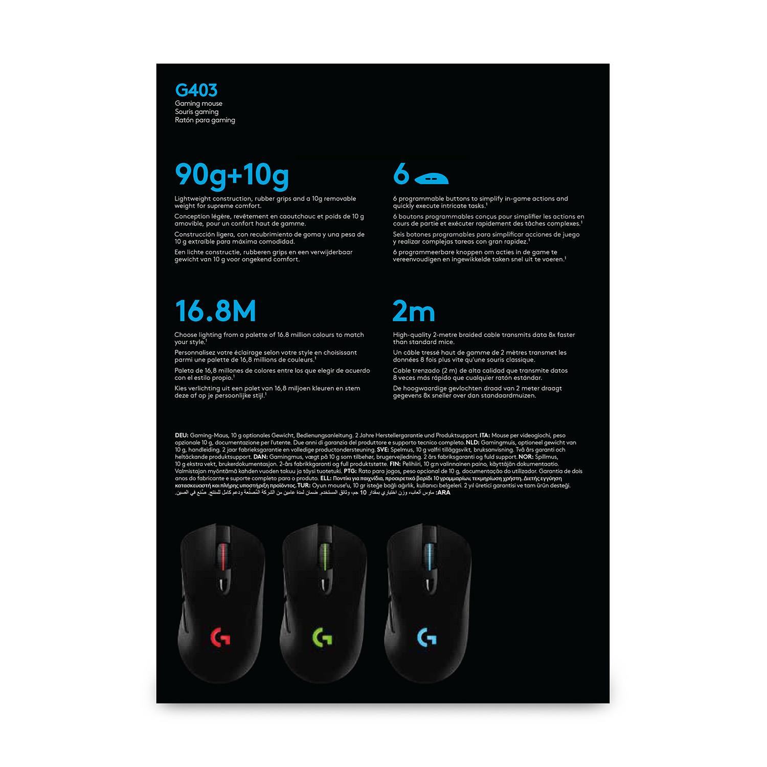 MOUSE USB OPTICAL G403/910-005633 LOGITECH - Image 15