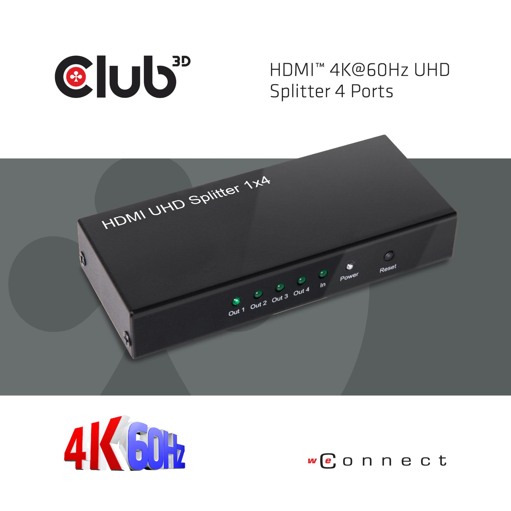 VIDEO SPLITTER HDMI 4PORT/4K60HZ 2.0 UHD CSV-1380 CLUB3D - Image 8