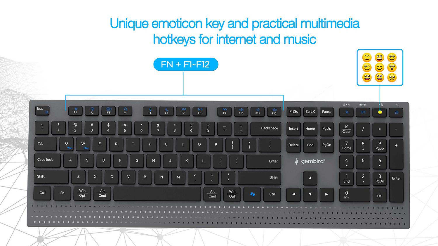 KEYBOARD +MOUSE WRL ENG/BK KBS-WPS-02 GEMBIRD - Image 13