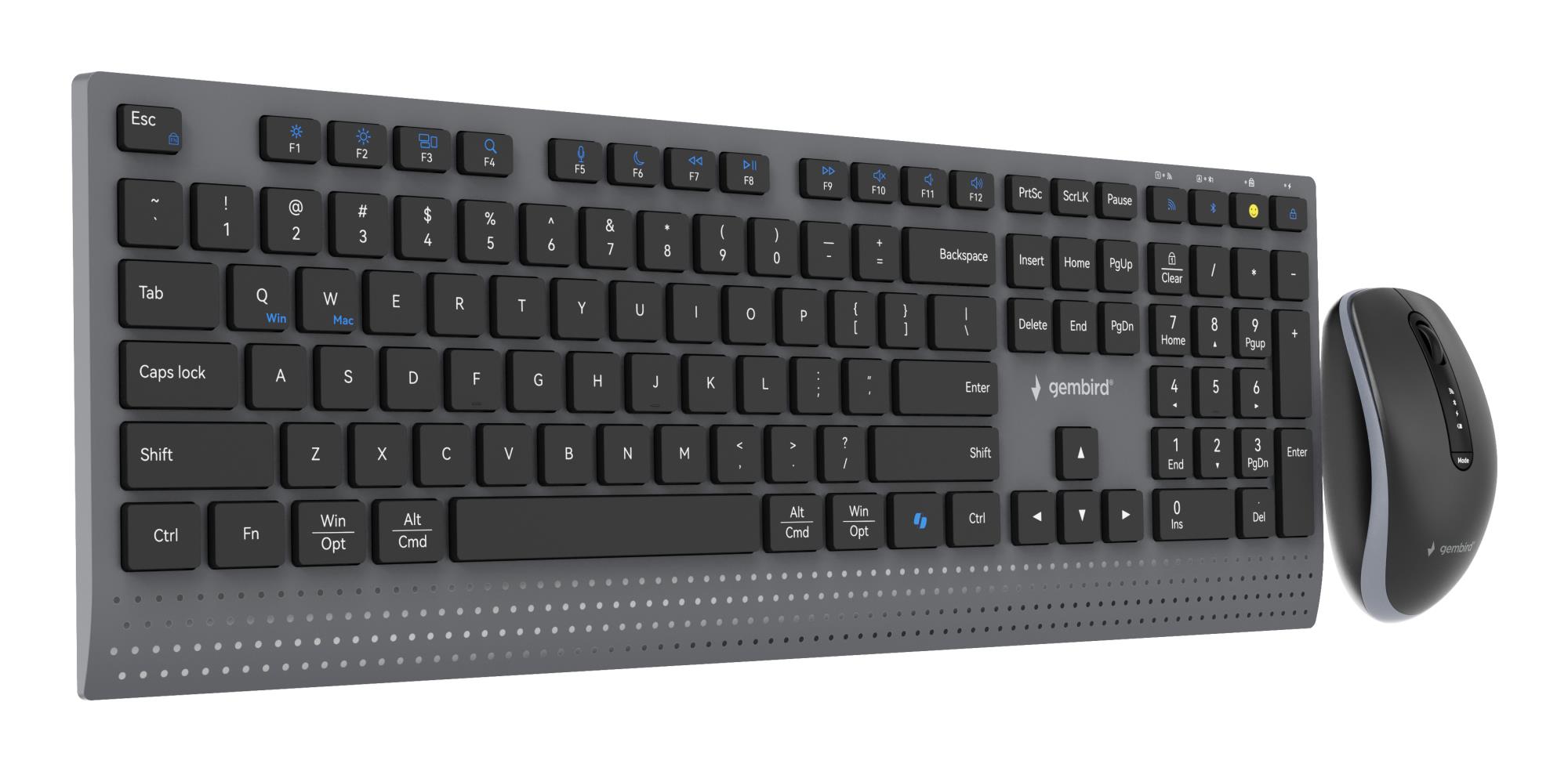 KEYBOARD +MOUSE WRL ENG/BK KBS-WPS-02 GEMBIRD - Image 5