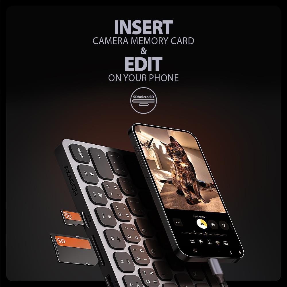 KEYBOARD + I/O HUB 9IN1/0.6M HMC-KB-US AXAGON - Image 9
