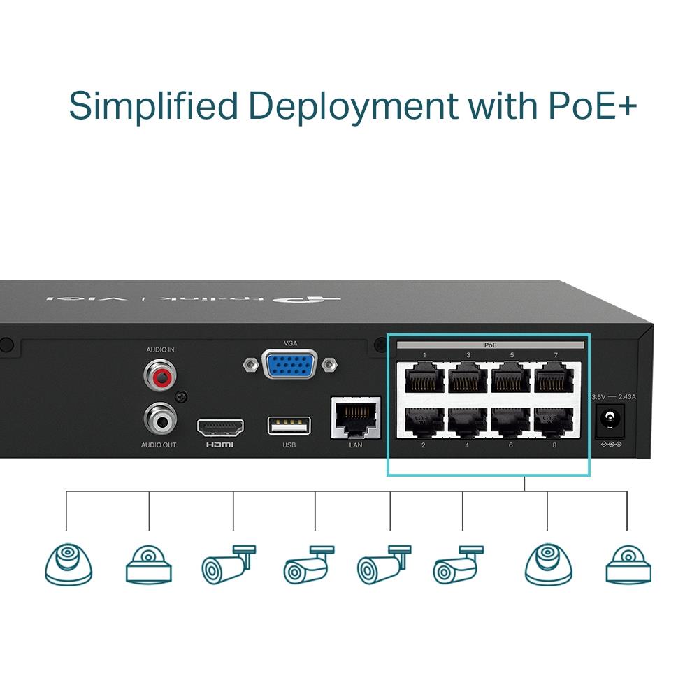 NET VIDEO RECORDER 8CH POE+/VIGI NVR1008H-8MP TP-LINK - Image 10