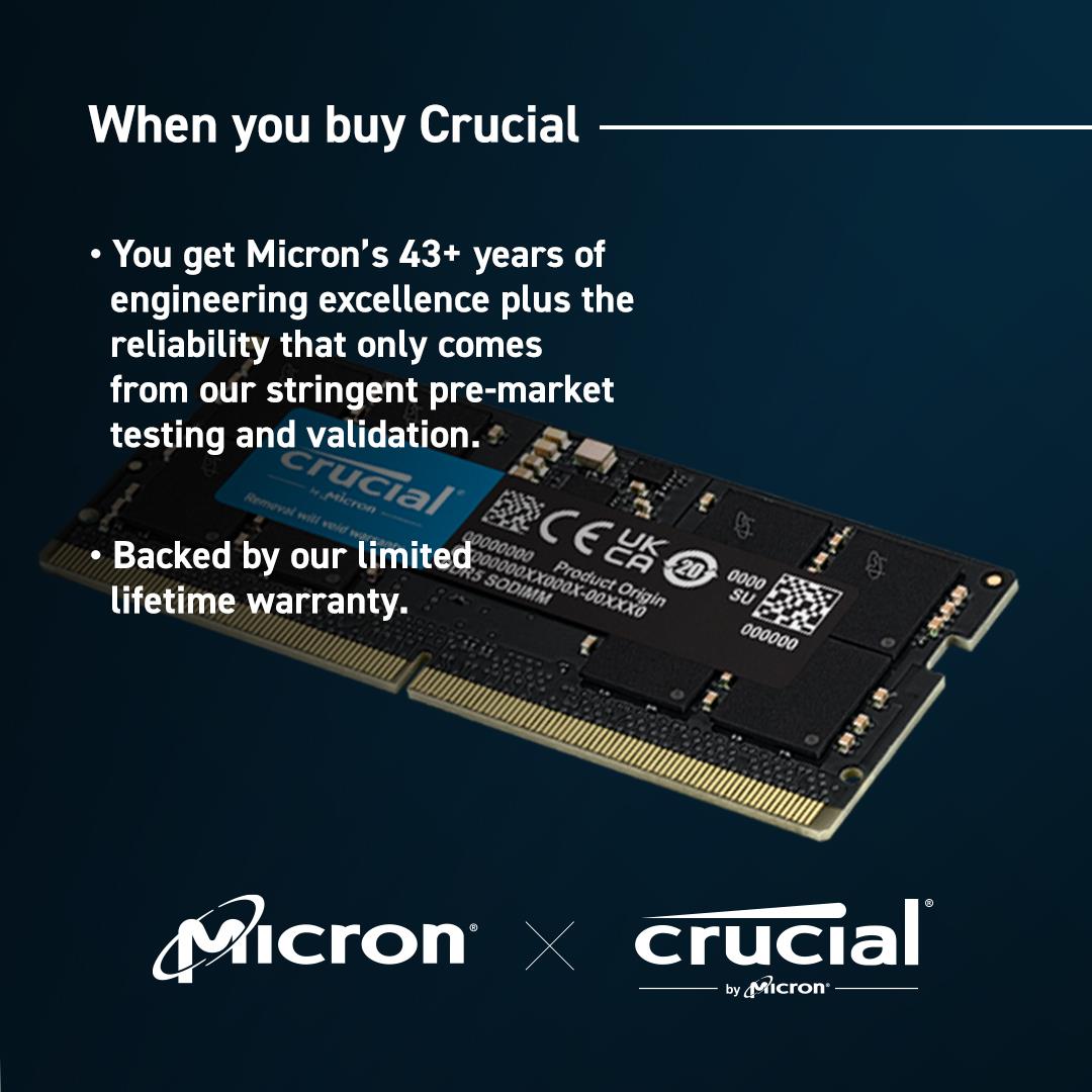 NB MEMORY 96GB DDR5-5600 SO/KIT2 CT2K48G56C46S5 CRUCIAL - Image 4