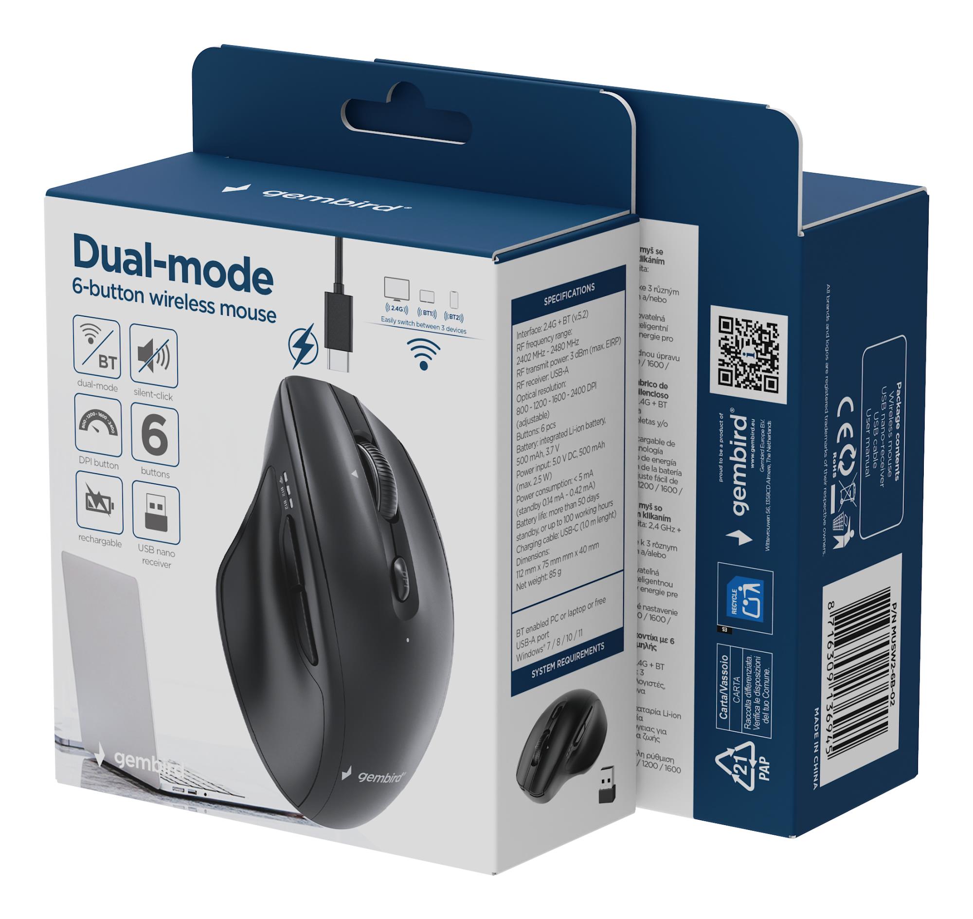MOUSE USB OPTICAL WRL/MUSW2-6B-02 GEMBIRD - Image 9