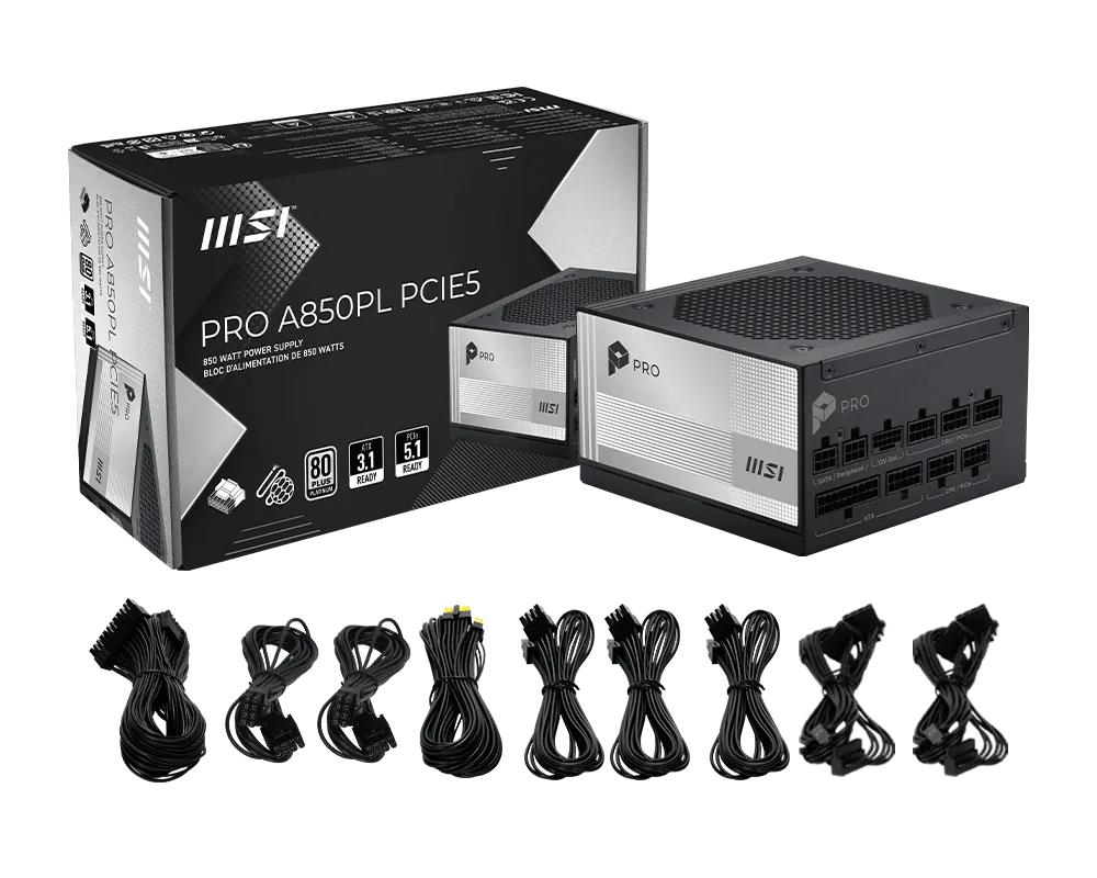 Power Supply MSI PRO A850PL PCIE5 ATX PC 100 - 240 V 850 W PROA850PLPCIE5 - Image 5