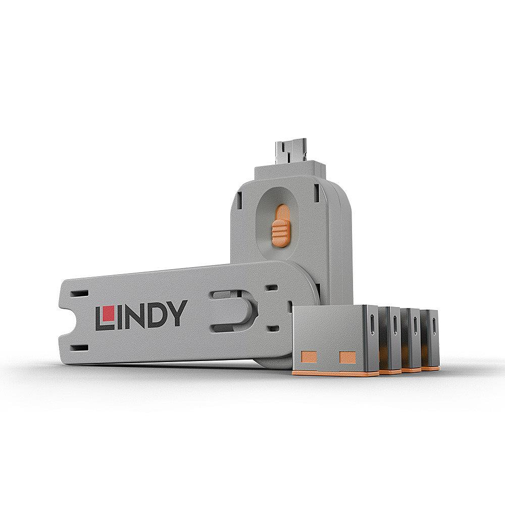 USB PORT BLOCKER 4PACK/ORANGE 40453 LINDY - Image 3