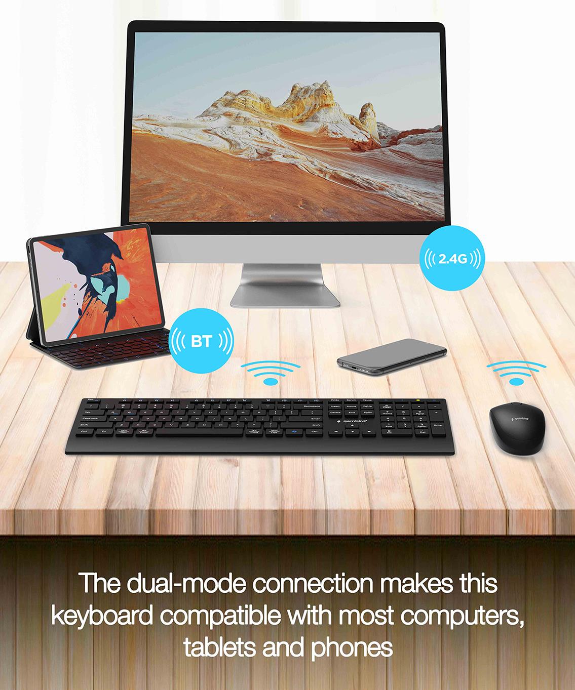 KEYBOARD +MOUSE WRL ENG/BK KBS-WPS-02 GEMBIRD - Image 9