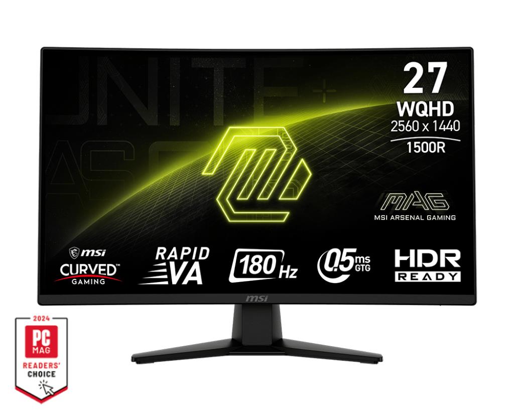 LCD Monitor MSI MAG 274CQF 27" Gaming/Curved Matte Panel VA 2560x1440 16:9 180Hz 0.5 ms Colour Black MAG274CQF - Image 2