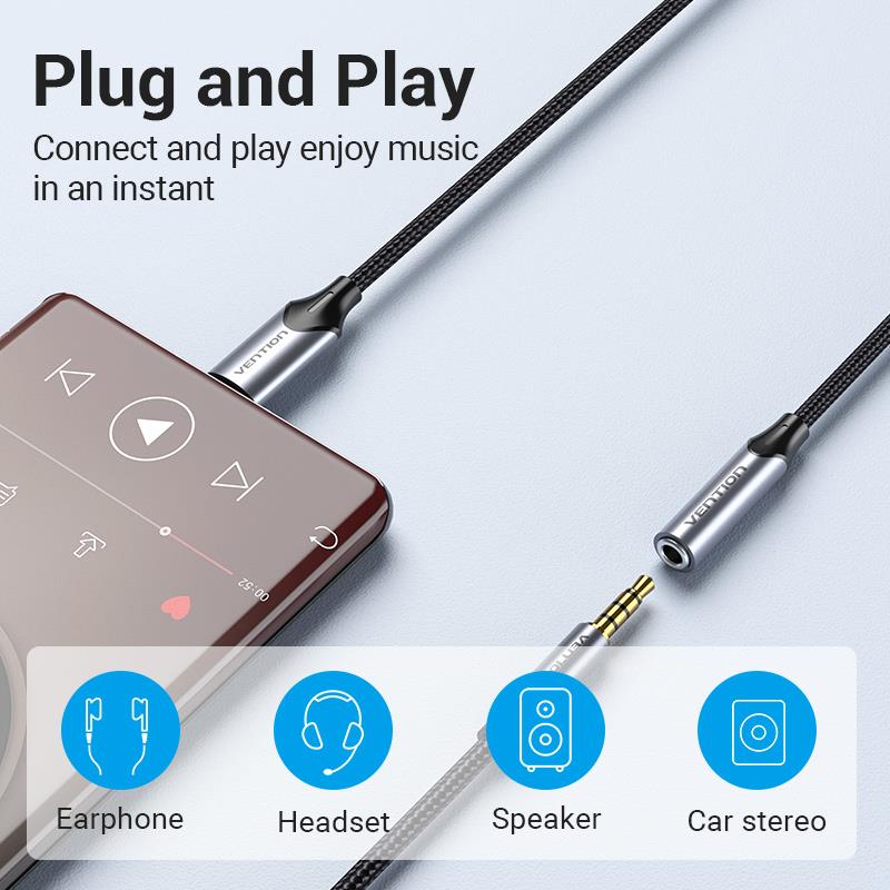 ADAPTER USB-C TO AUDIO 3.5MM/0.1M BGMHA VENTION - Image 10