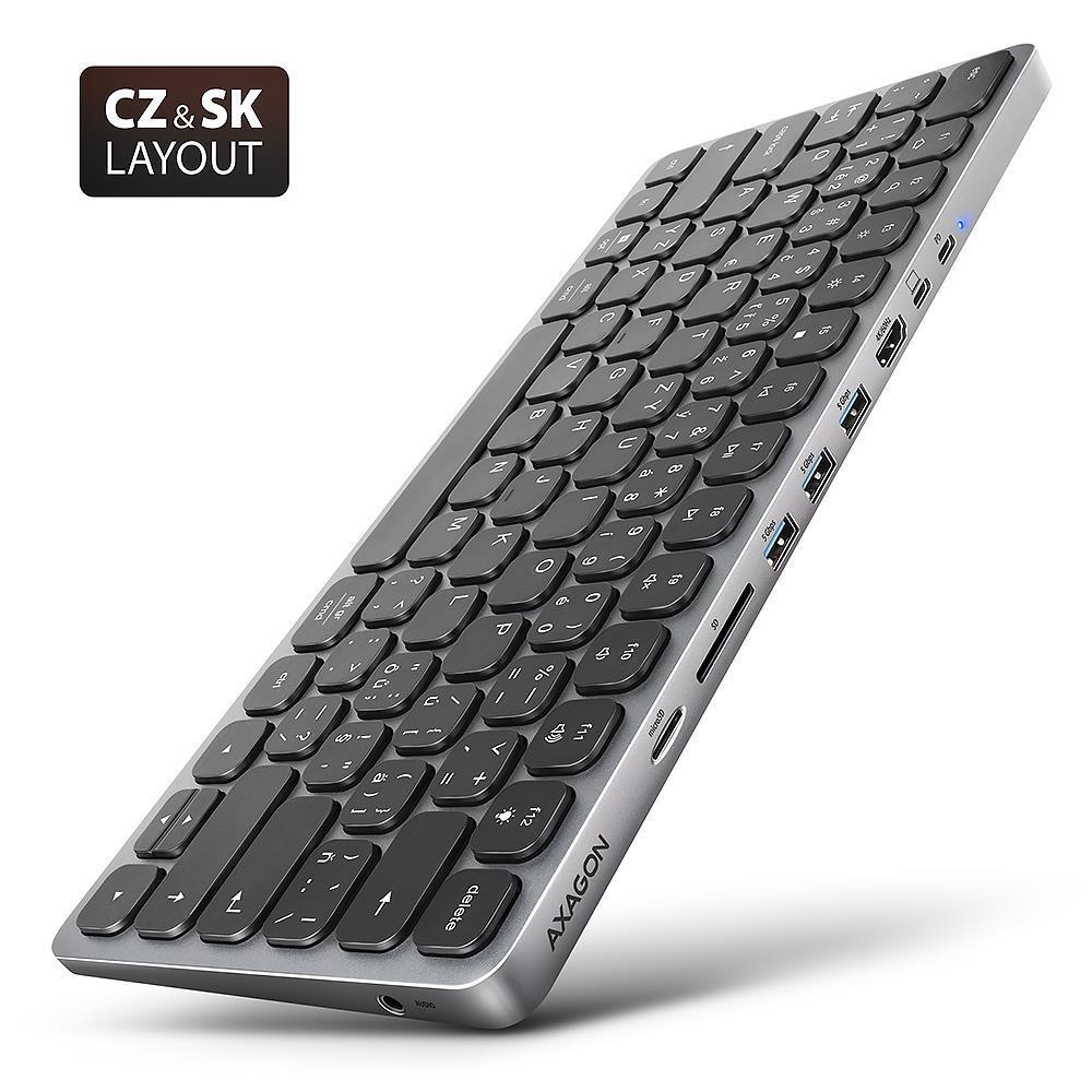 KEYBOARD + I/O HUB 9IN1/0.6M HMC-KB-US AXAGON - Image 5