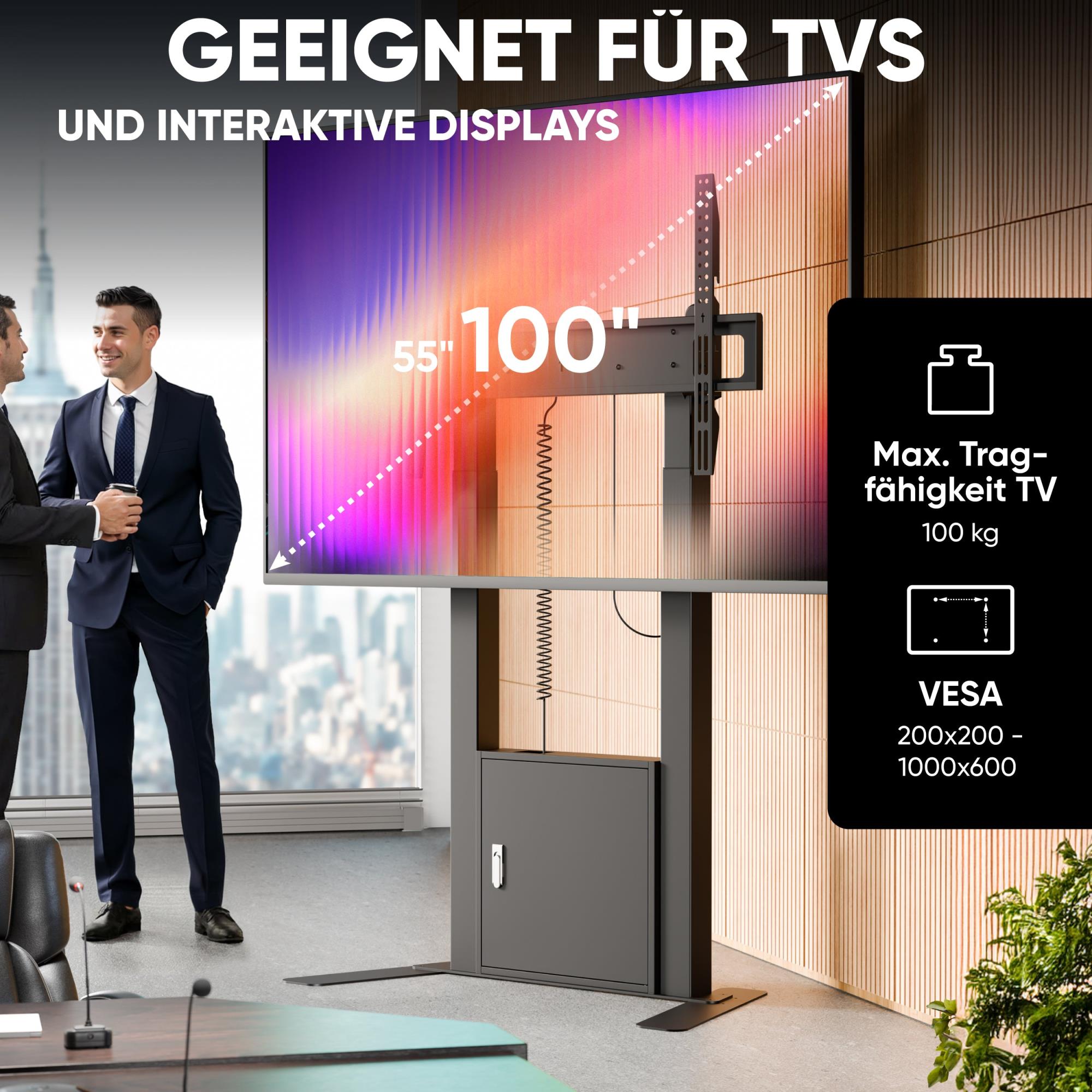 TV SET ACC FLOOR STAND /55-100/BLACK FPRO2L-40-B ONKRON - Image 11