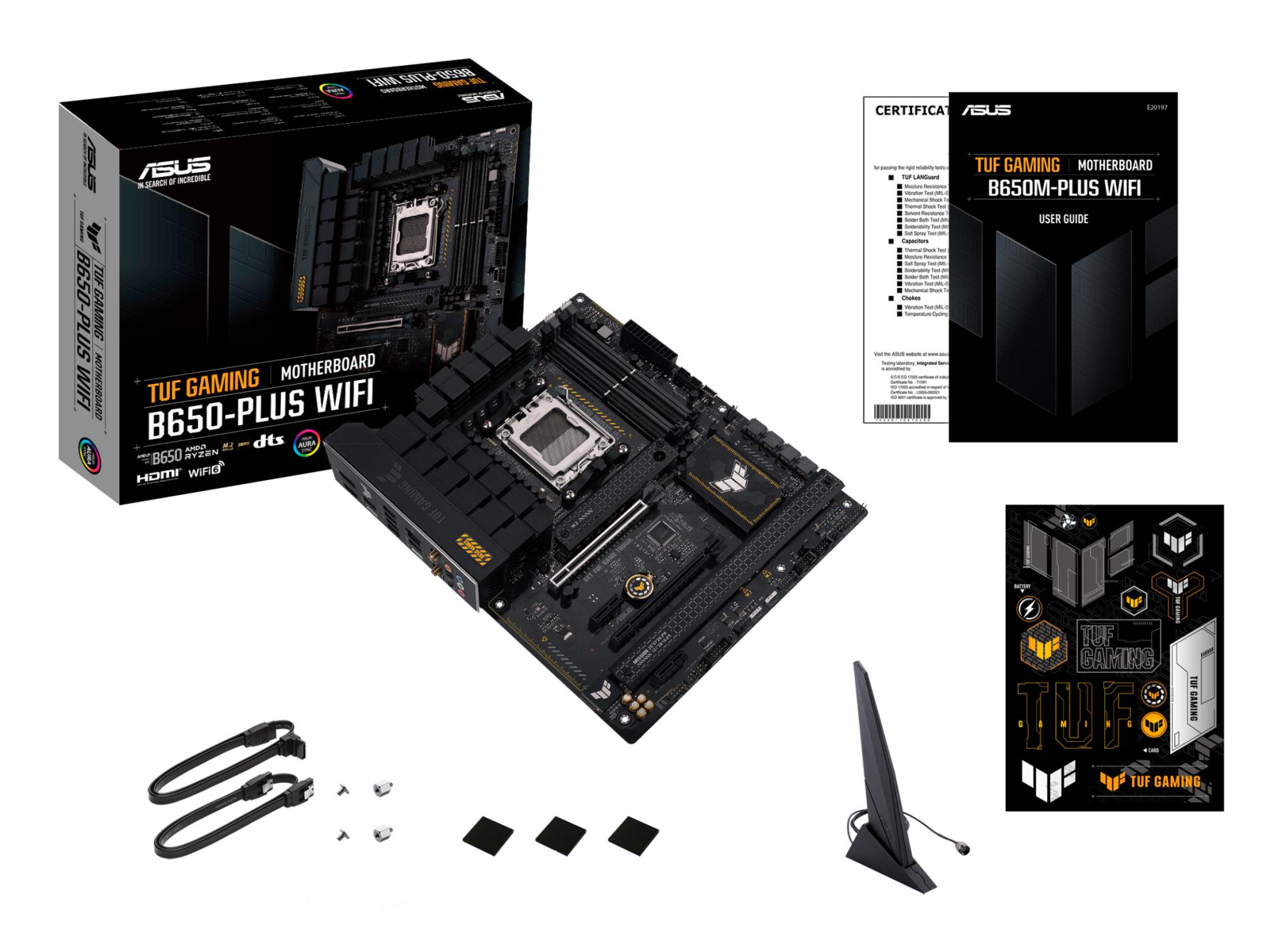 Mainboard ASUS AMD B650 SAM5 ATX Memory DDR5 Memory slots 4 2xPCI-Express 4.0 1x 2xPCI-Express 4.0 16x 3xM.2 1xHDMI 1xDisplayPort 4xUSB 2.0 2xUSB 3.2 2xUSB-C 1xRJ45 5xAudio port TUFGAMINGB650-PLUSWIFI - Image 12