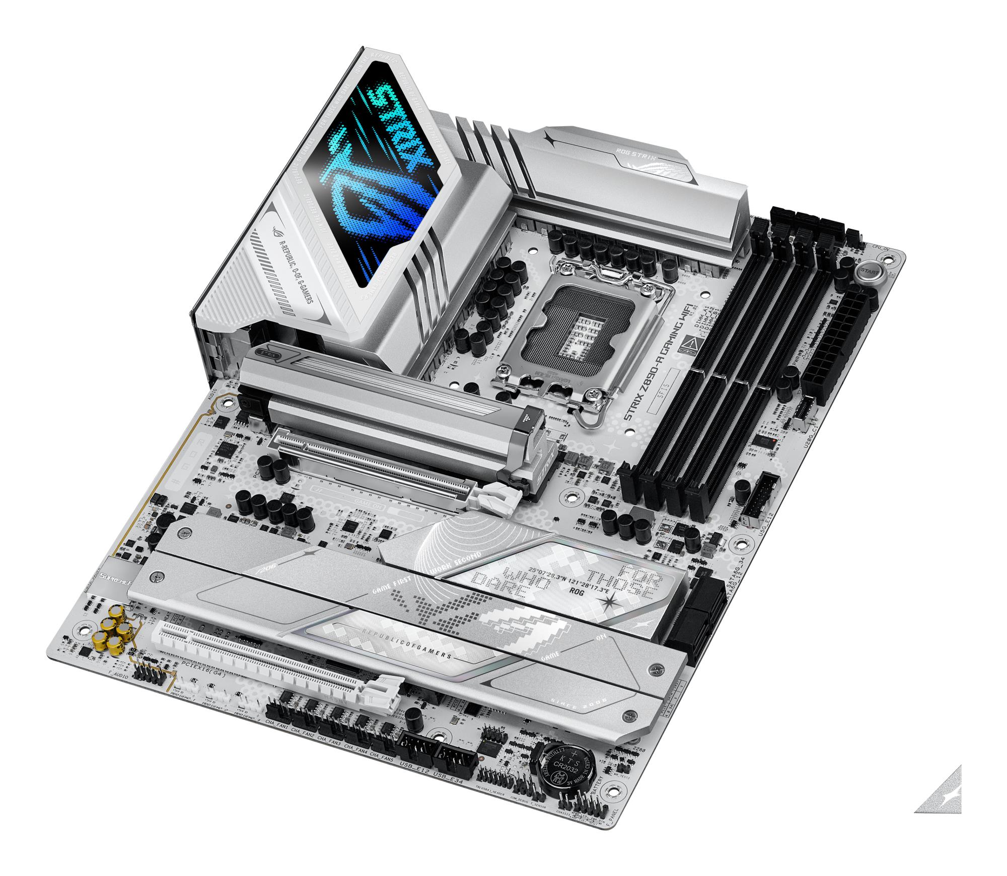 Mainboard ASUS Intel Z890 LGA1851 ATX Memory DDR5 Memory slots 4 1xPCI-Express 4.0 16x 1xPCI-Express 5.0 16x 5xM.2 1xHDMI 1xDisplayPort 1xAudio-In 1xAudio-Out 2xUSB 3.0 5xUSB 3.1 1xUSB-C 2xUSB-C w/Thunderbolt 1xOptical S/PDIF 1xRJ45 ROGSTRIXZ890-AGAMWIFI - Image 7