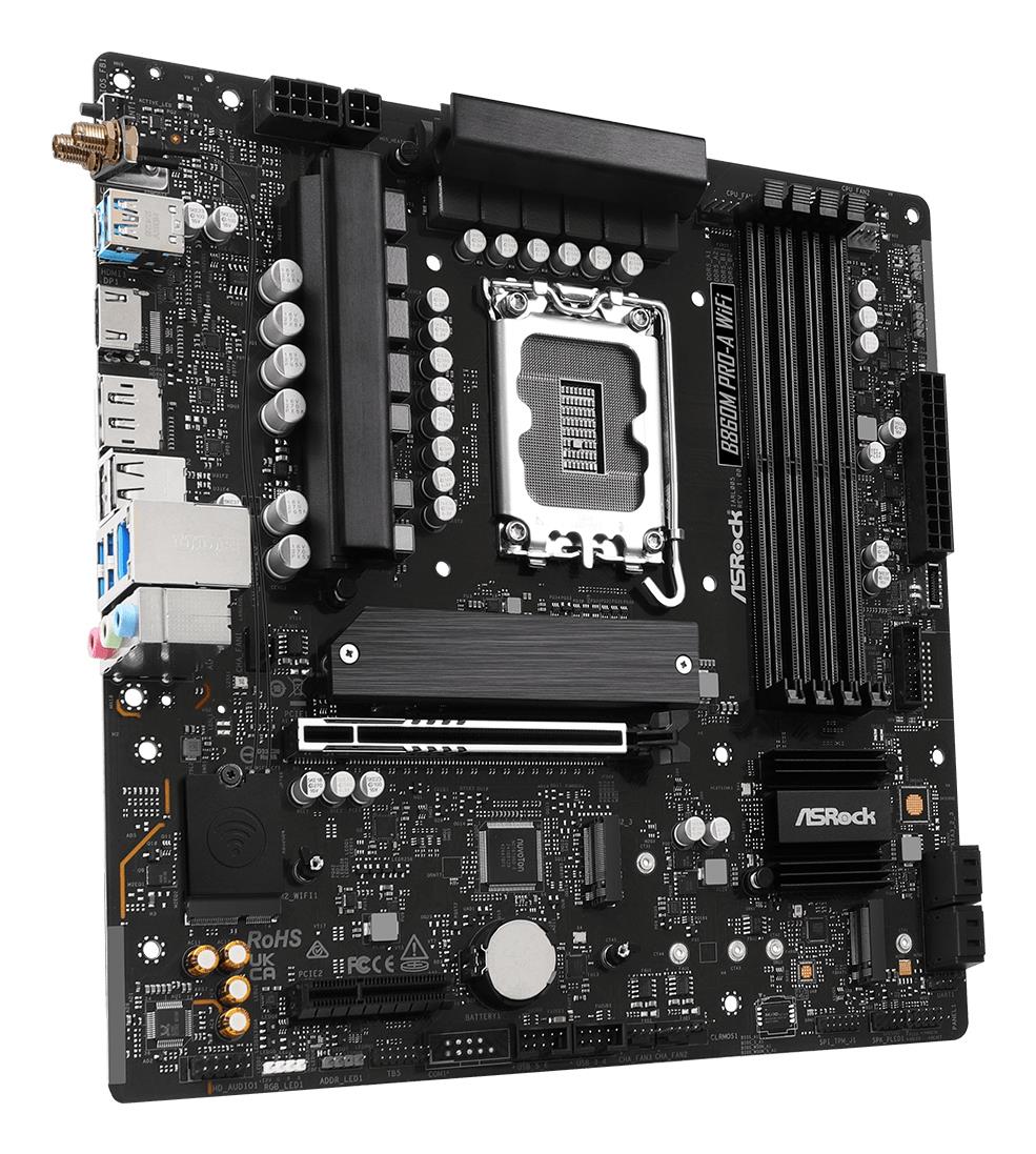 Mainboard ASROCK Intel B860 Express LGA1851 Micro-ATX Memory DDR5 Memory slots 4 B860MPRO-AWIFI - Image 4