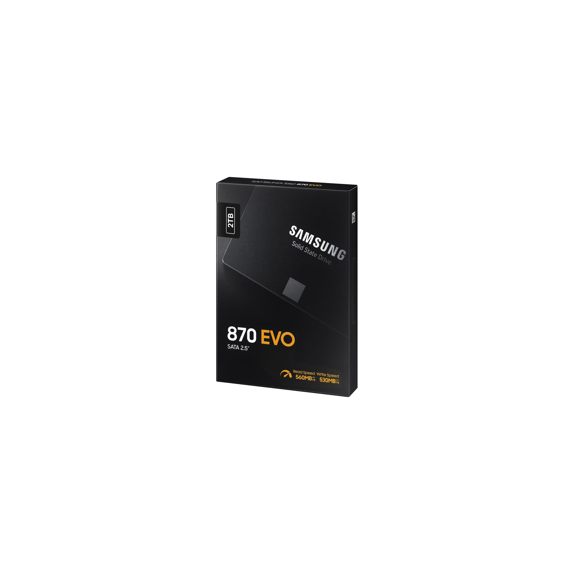 SSD SAMSUNG 870 EVO 2TB SATA SATA 3.0 MLC Write speed 530 MBytes/sec Read speed 560 MBytes/sec 2,5" TBW 1200 TB MTBF 1500000 hours MZ-77E2T0B/EU - Image 8
