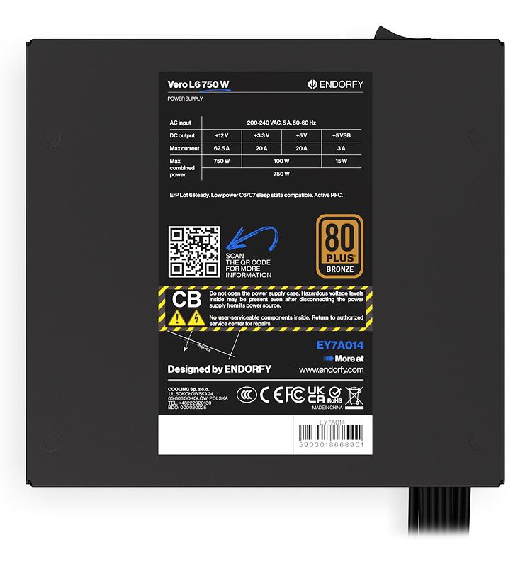 Power Supply ENDORFY ATX PC 200 - 240 V 750 W EY7A014 - Image 9