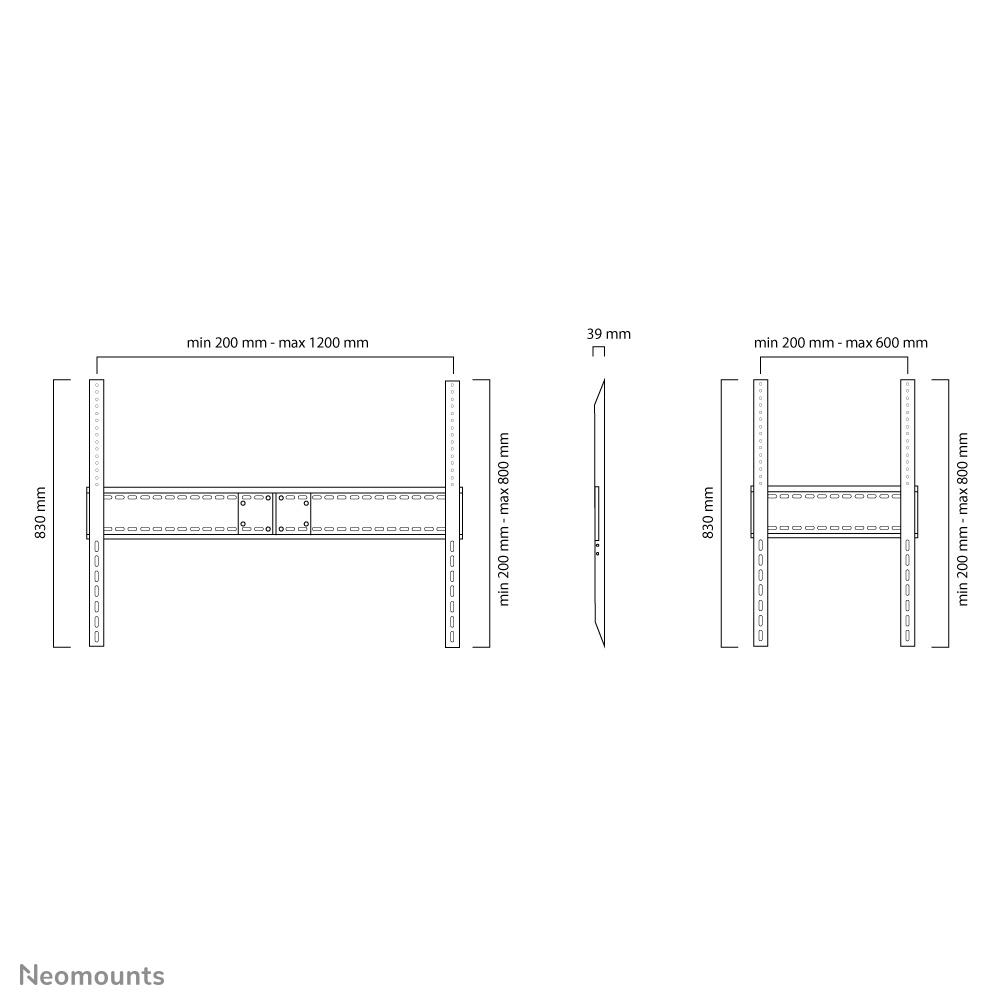 TV SET ACC WALL MOUNT BLACK/60-100" LFD-W1500 NEOMOUNTS - Image 3