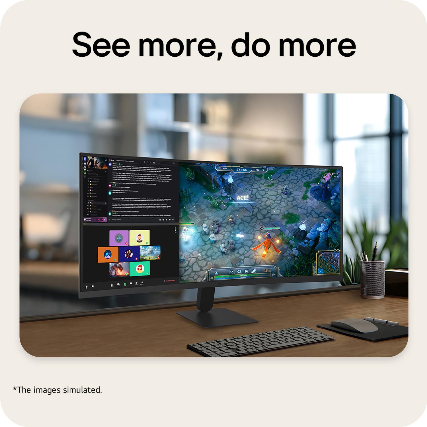 LCD Monitor LG 34 " 3440 x 1440 pixels UltraWide Quad HD Native aspect ratio 21:9 LCD Curved 34U601B-B - Image 2