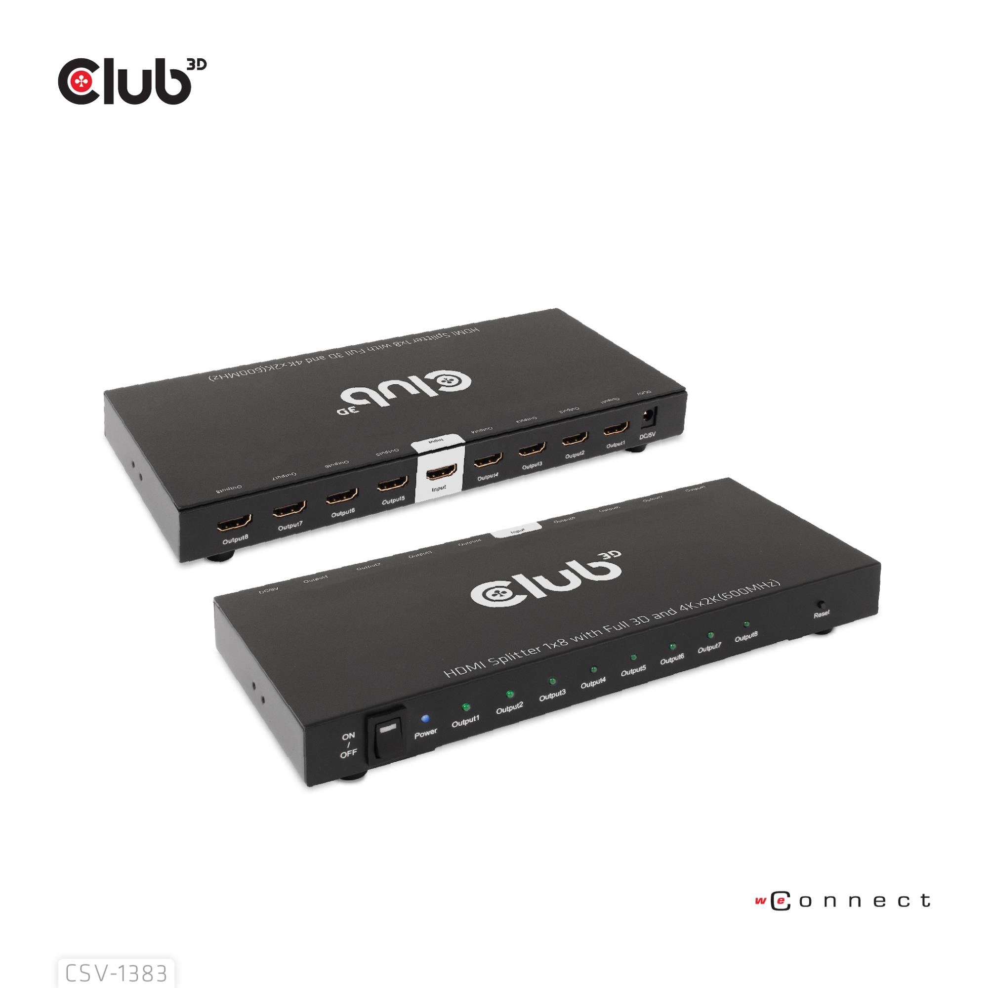 VIDEO SPLITTER HDMI 8PORT/3D 4K 60HZ CSV-1383 CLUB3D - Image 6