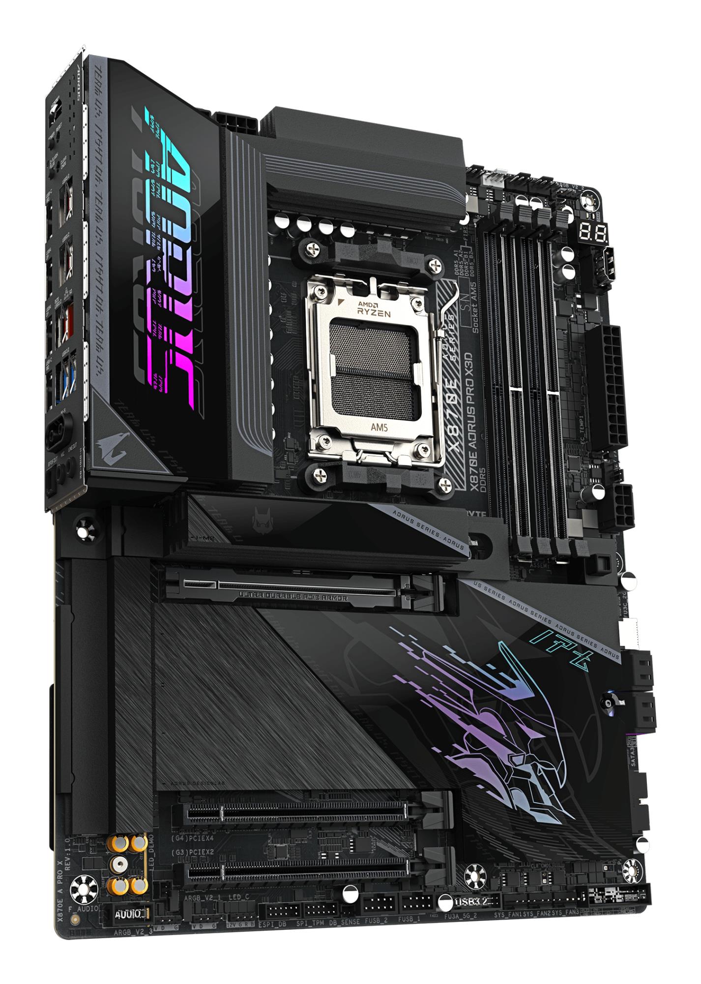 Mainboard GIGABYTE AMD X870E Socket AM5 ATX RAM DDR5-SDRAM 4xSlots Wi-Fi Yes Bluetooth Yes 4xNumber of M.2 (M) slots GIGABYTE X870E AORUS PRO X3D X870EAPROX - Image 3