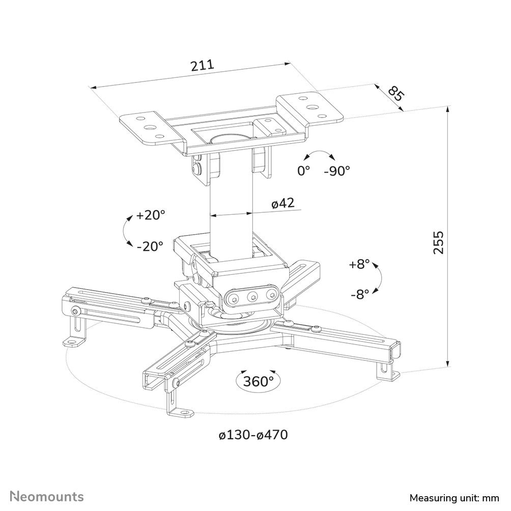 PROJECTOR ACC CEILING MOUNT/CL25-530BL1 NEOMOUNTS - Image 15