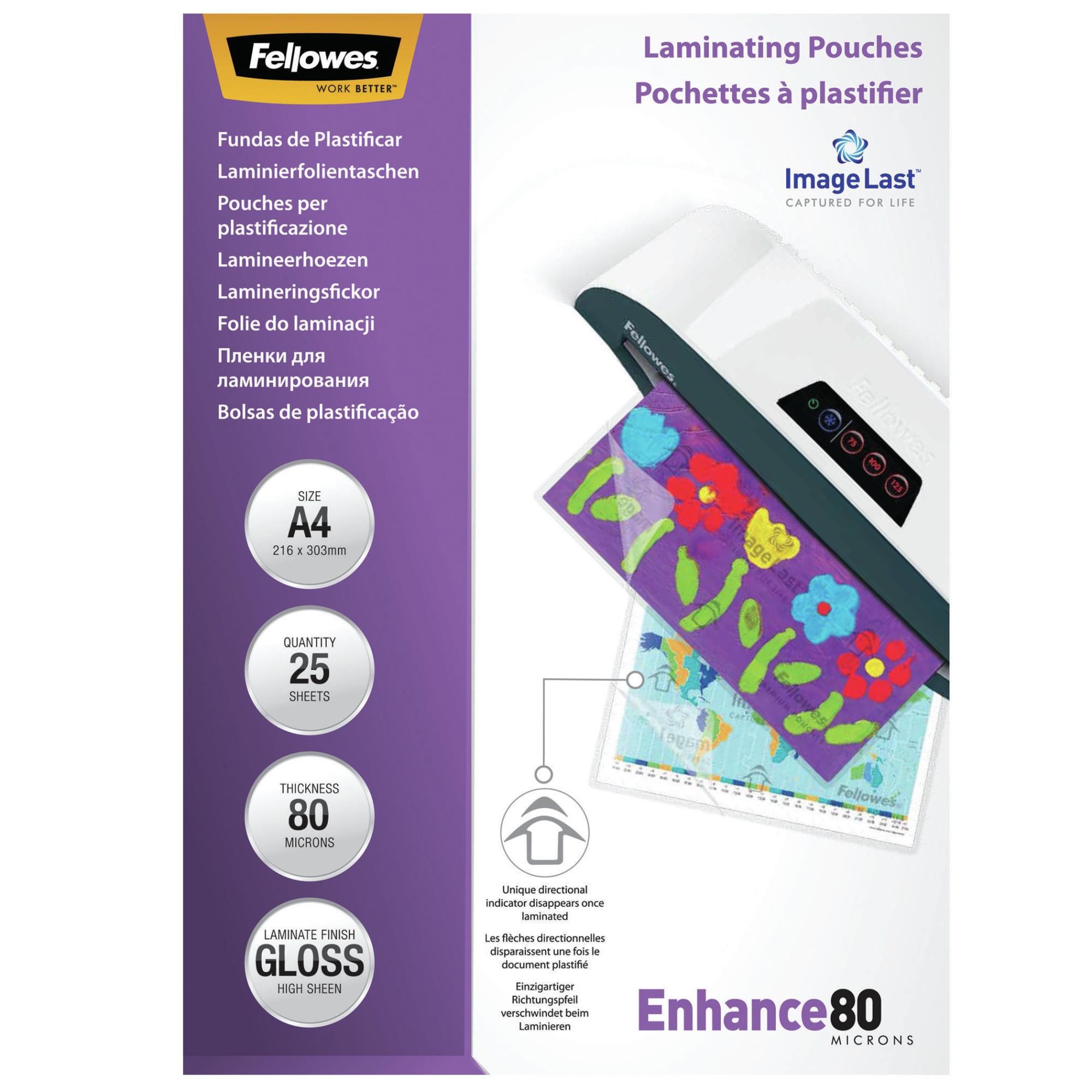 LAMINATOR POUCH IMAGELAST/A4 80 25PCS 5396205 FELLOWES - Image 2