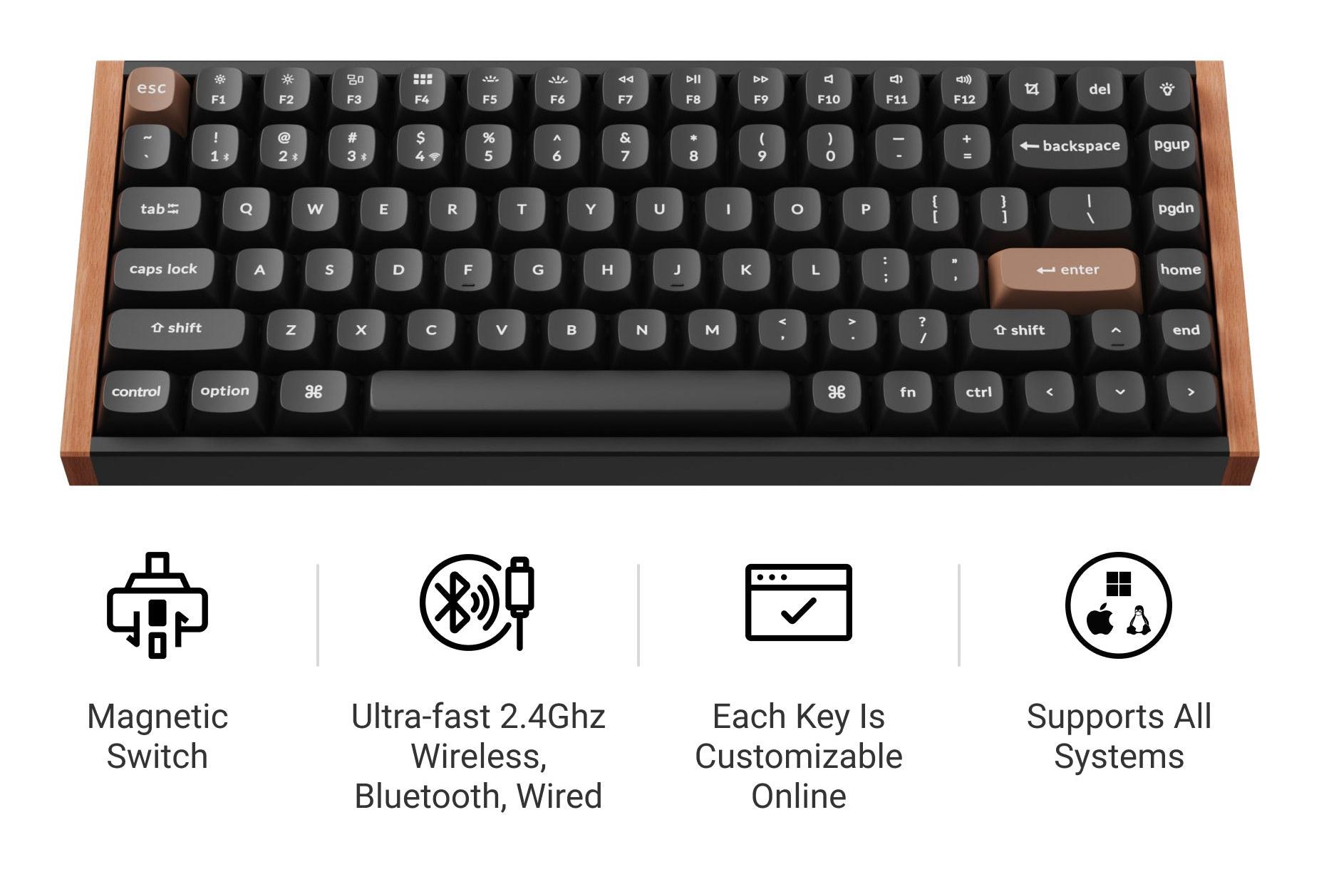 KEYBOARD WRL K2 HE/BLACK K2H-J1 KEYCHRON - Image 2