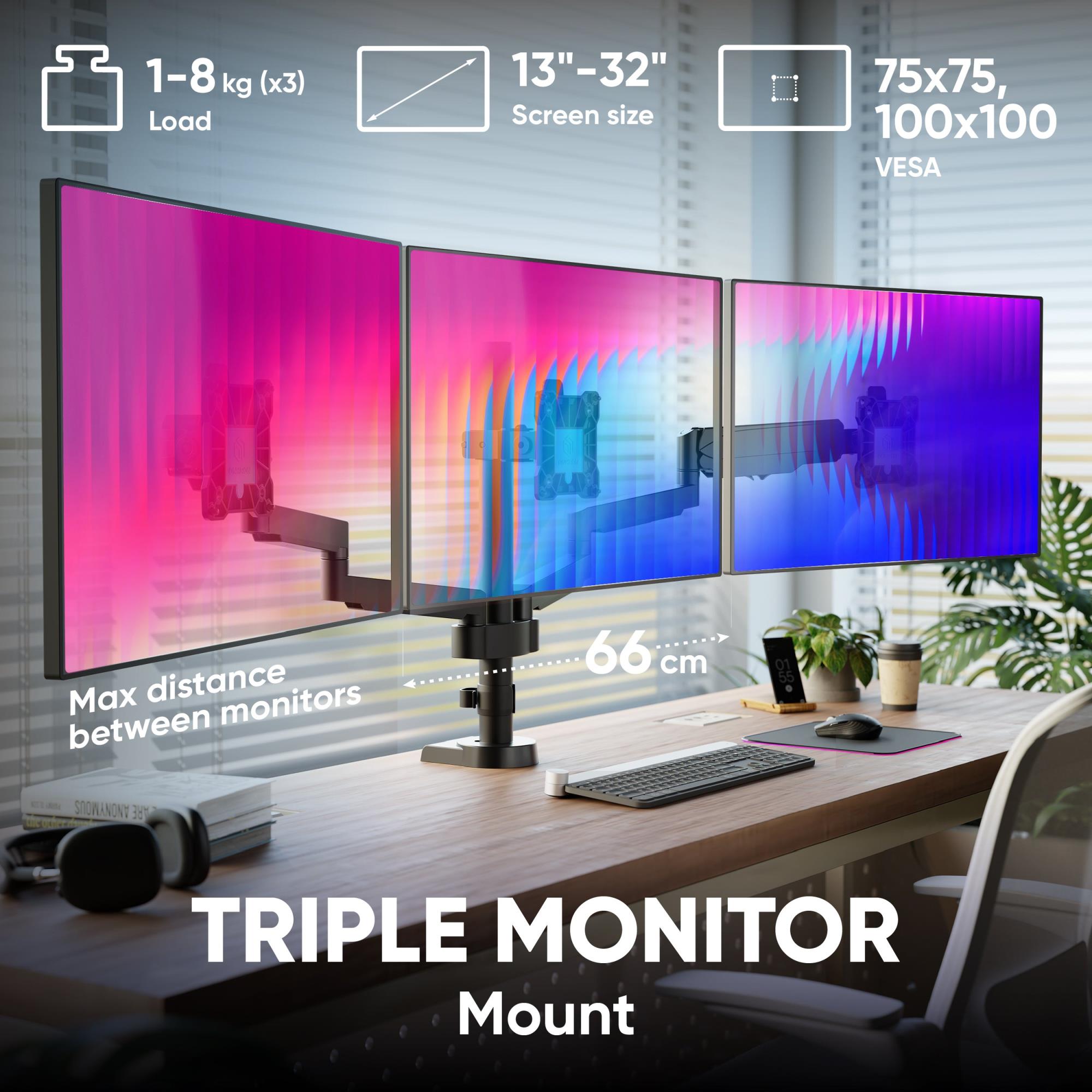 MONITOR ACC DESK MOUNT/13-32" BLACK G280-B ONKRON - Image 2