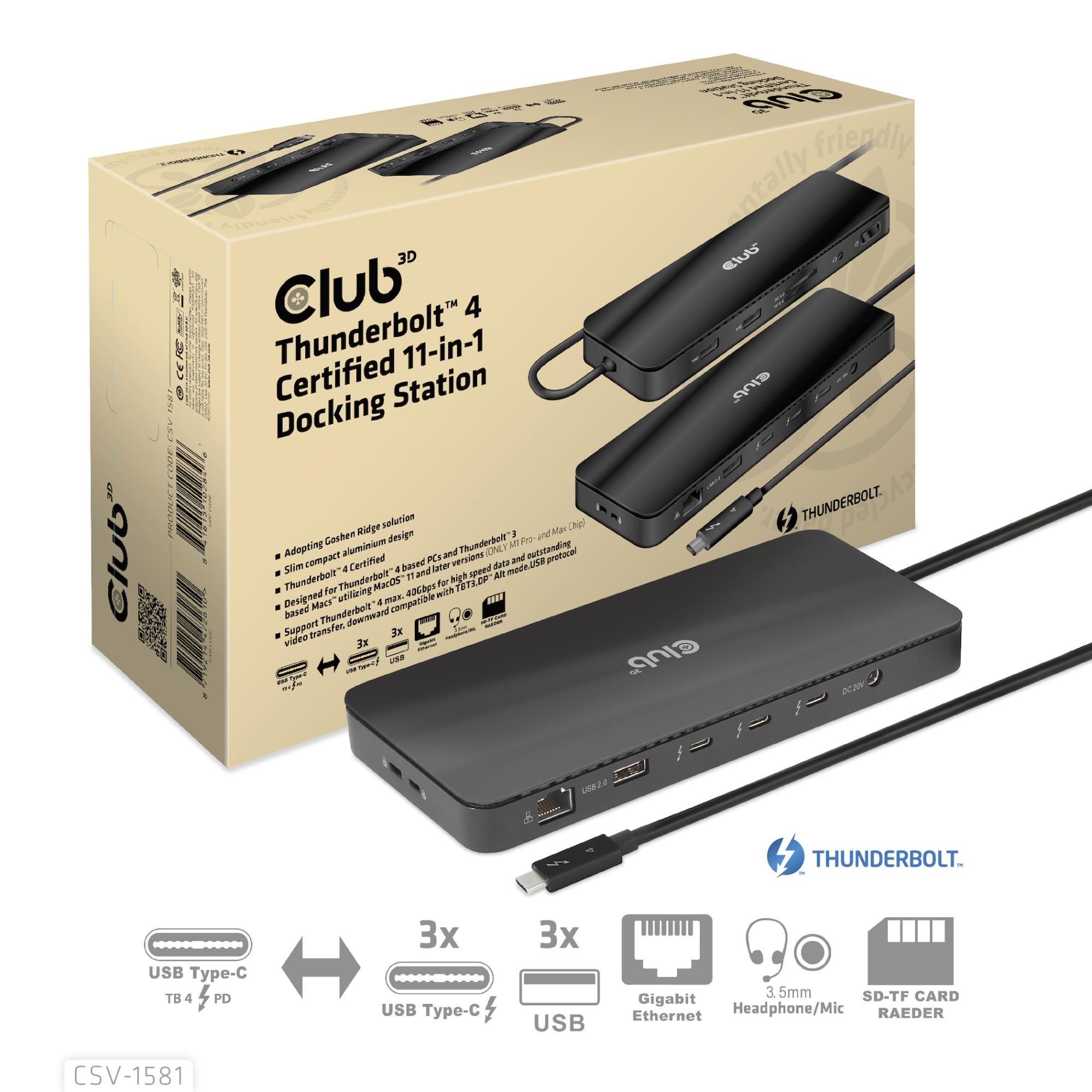 NB ACC DOCKING STATION 11IN1/THUNDERBOLT CSV-1581 CLUB3D - Image 7