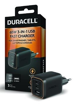 MOBILE CHARGER WALL 65W/BLACK DRACUSB25-EU DURACELL - Image 3